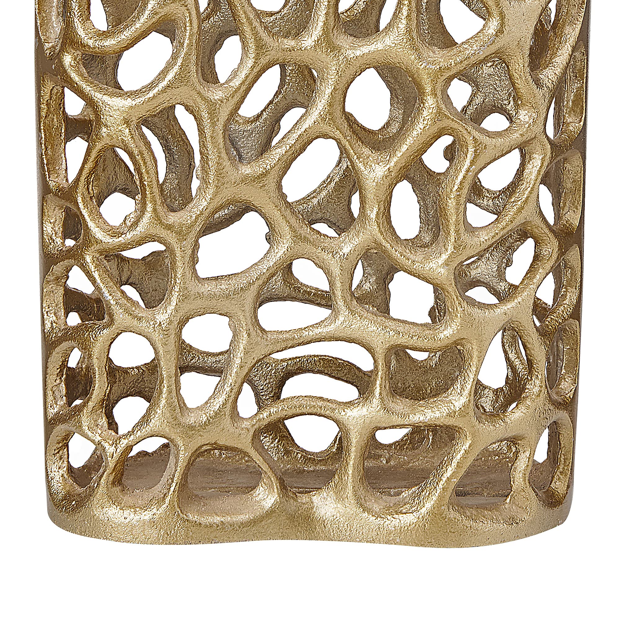 beliani-sanchi-dekovase-aluminium-gold-33-cm-lochmuster image 5