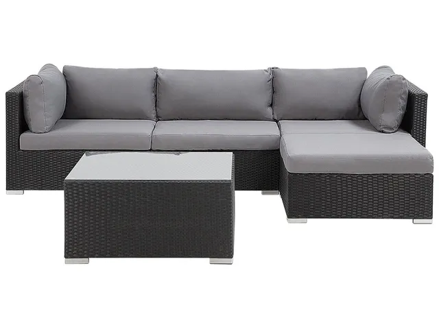 beliani-sano-ii-lounge-set-rattan-schwarz-links-4-sitzer image 1
