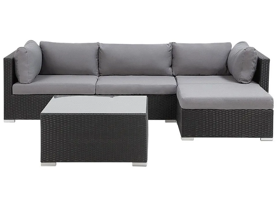 beliani-sano-ii-lounge-set-rattan-schwarz-links-4-sitzer image 1