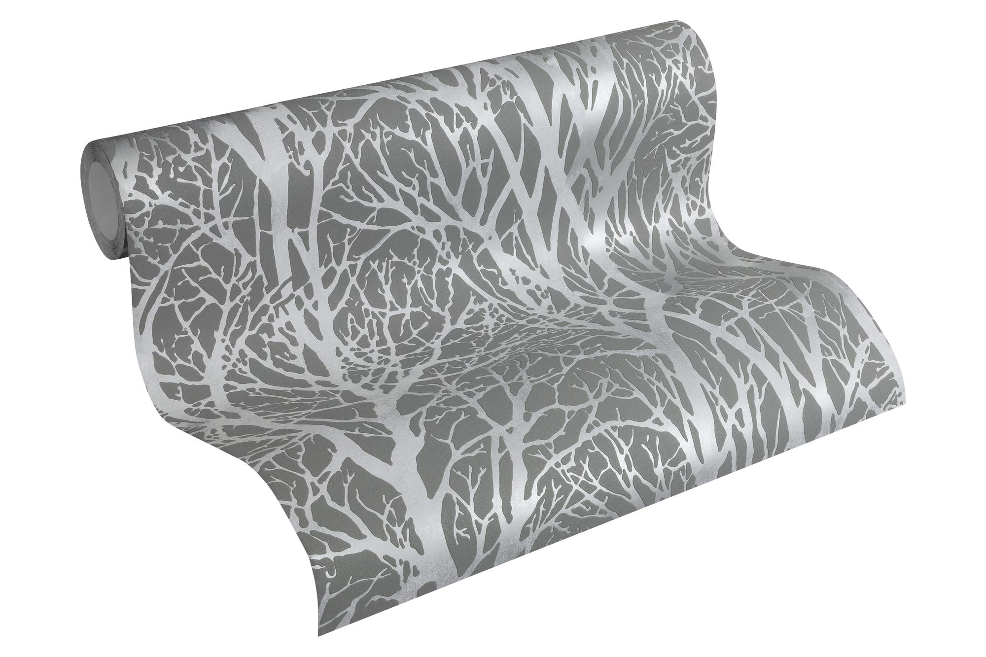 a-s-cr-ation-vliestapete-wald-300943-silber-grau-metallic image 1