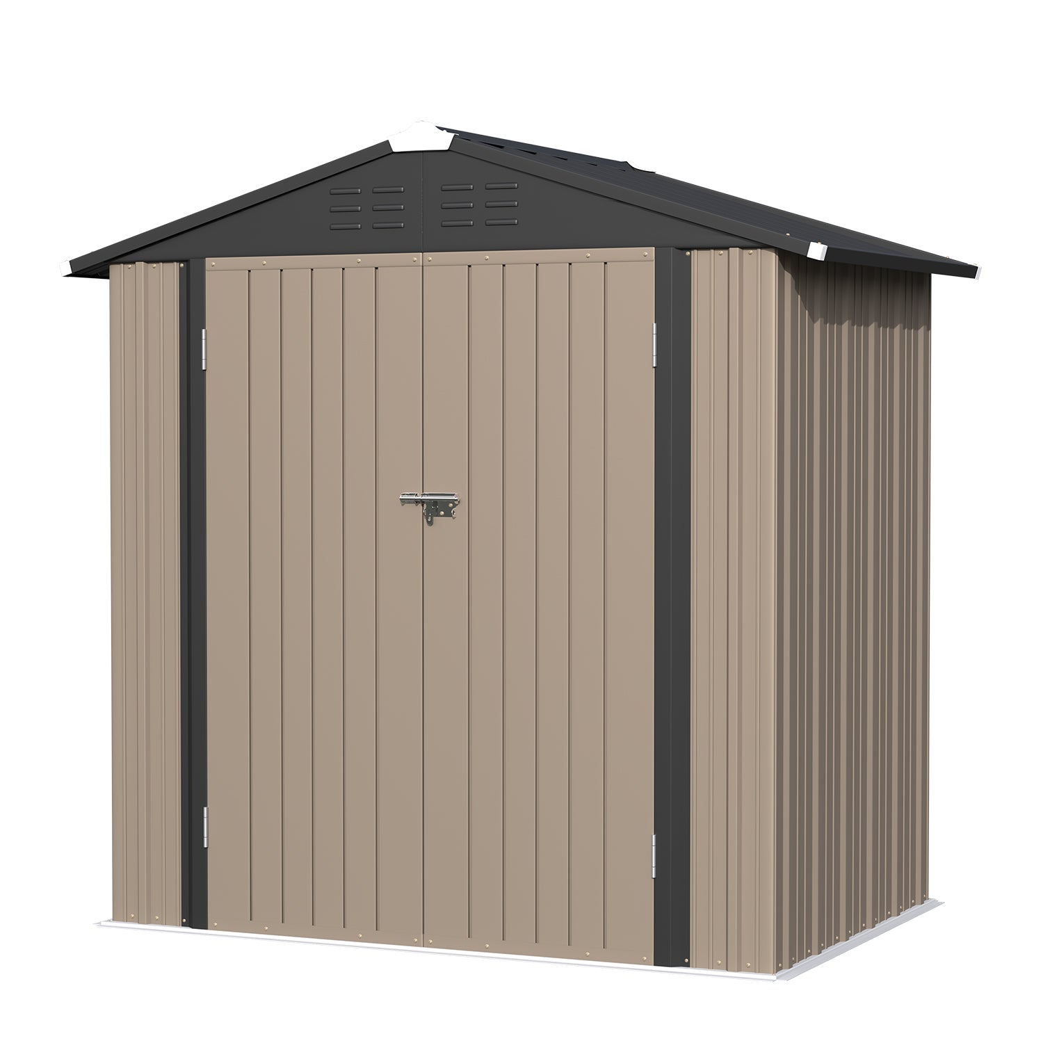 homall-metal-shed-ger-tehaus-metall-braun-6x4-abschlie-bar image 2