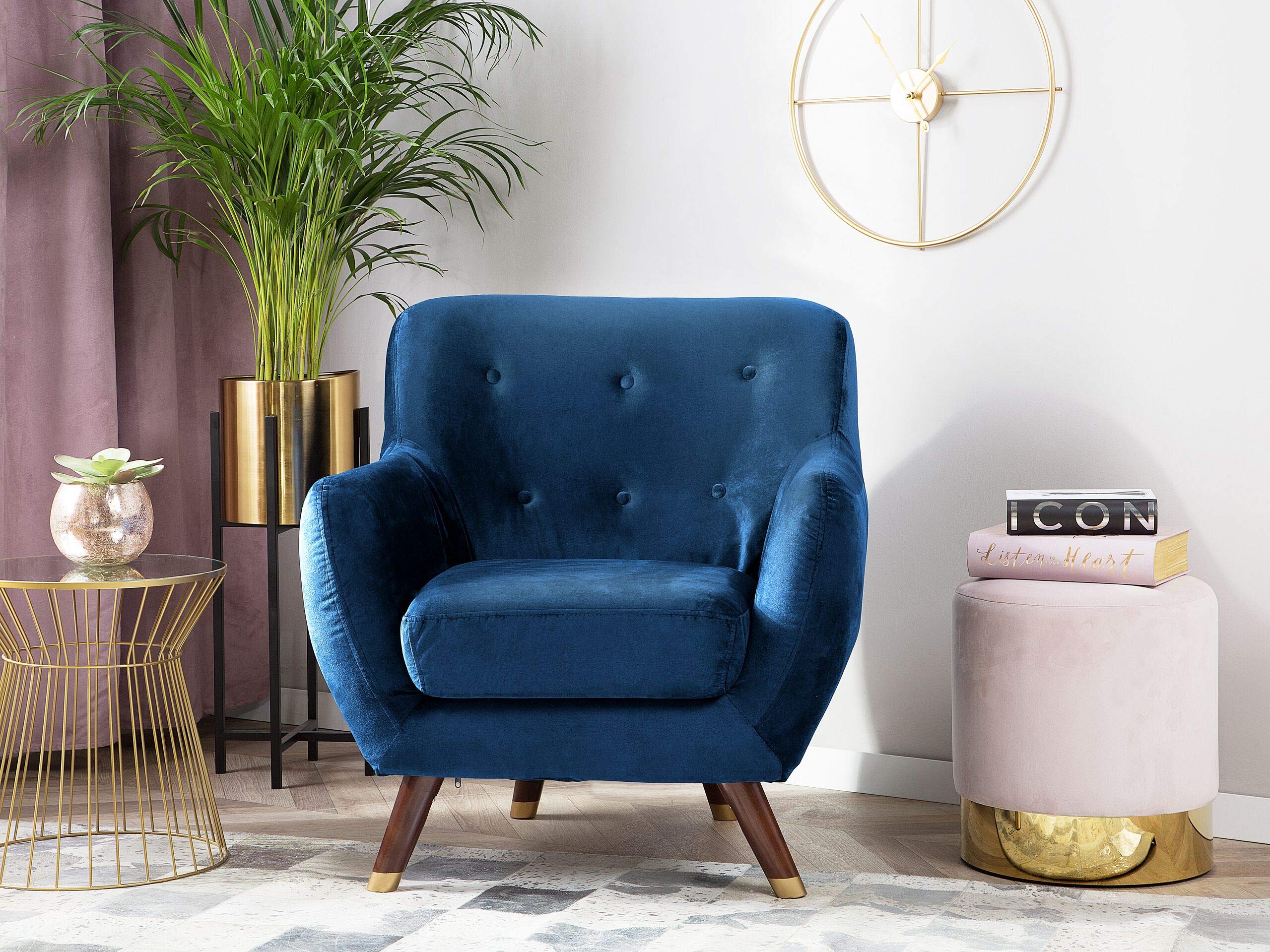 beliani-bodo-sessel-samt-marineblau-retro-goldbeine image 2