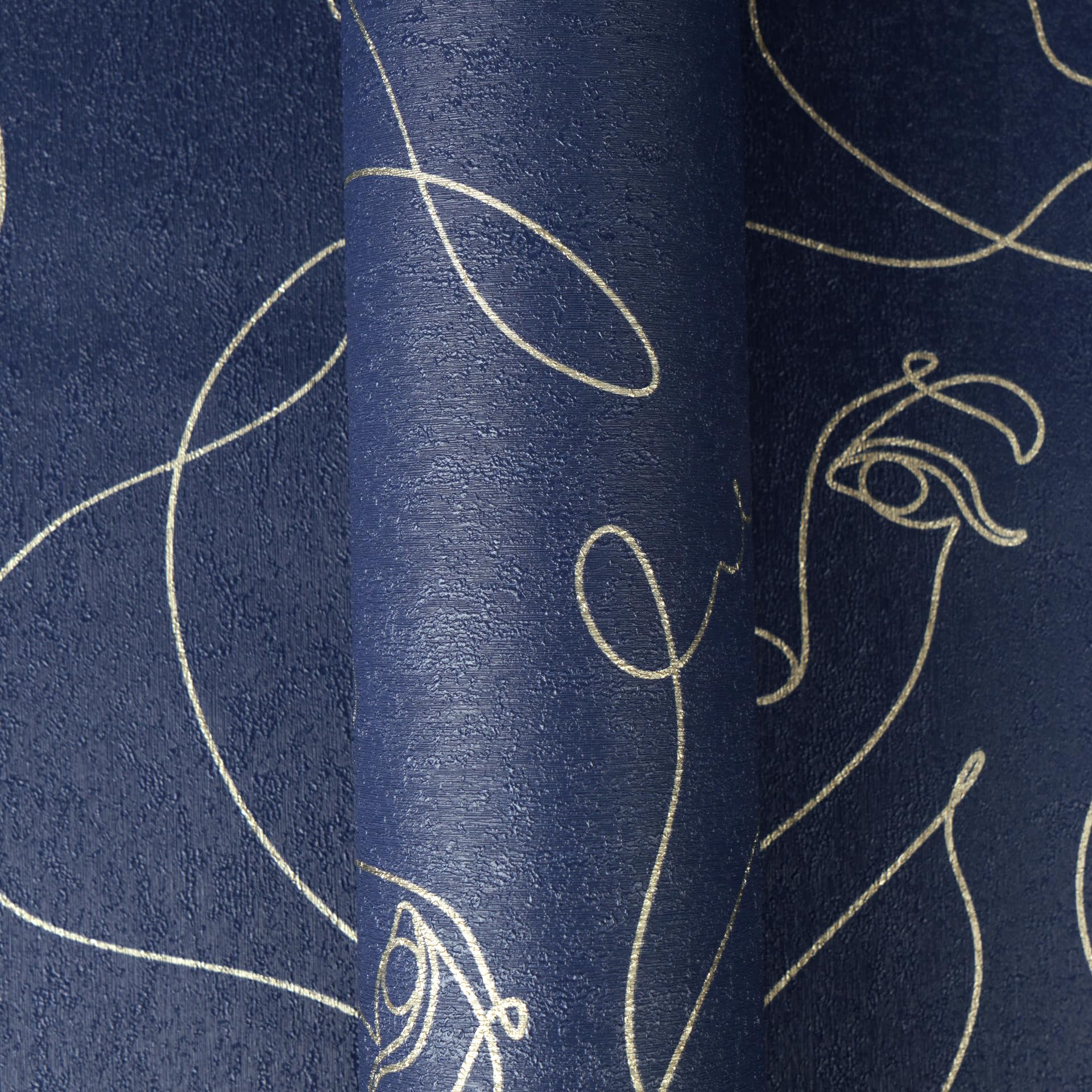 a-s-cr-ation-fine-line-vliestapete-blau-gold-metallic-grafik image 4