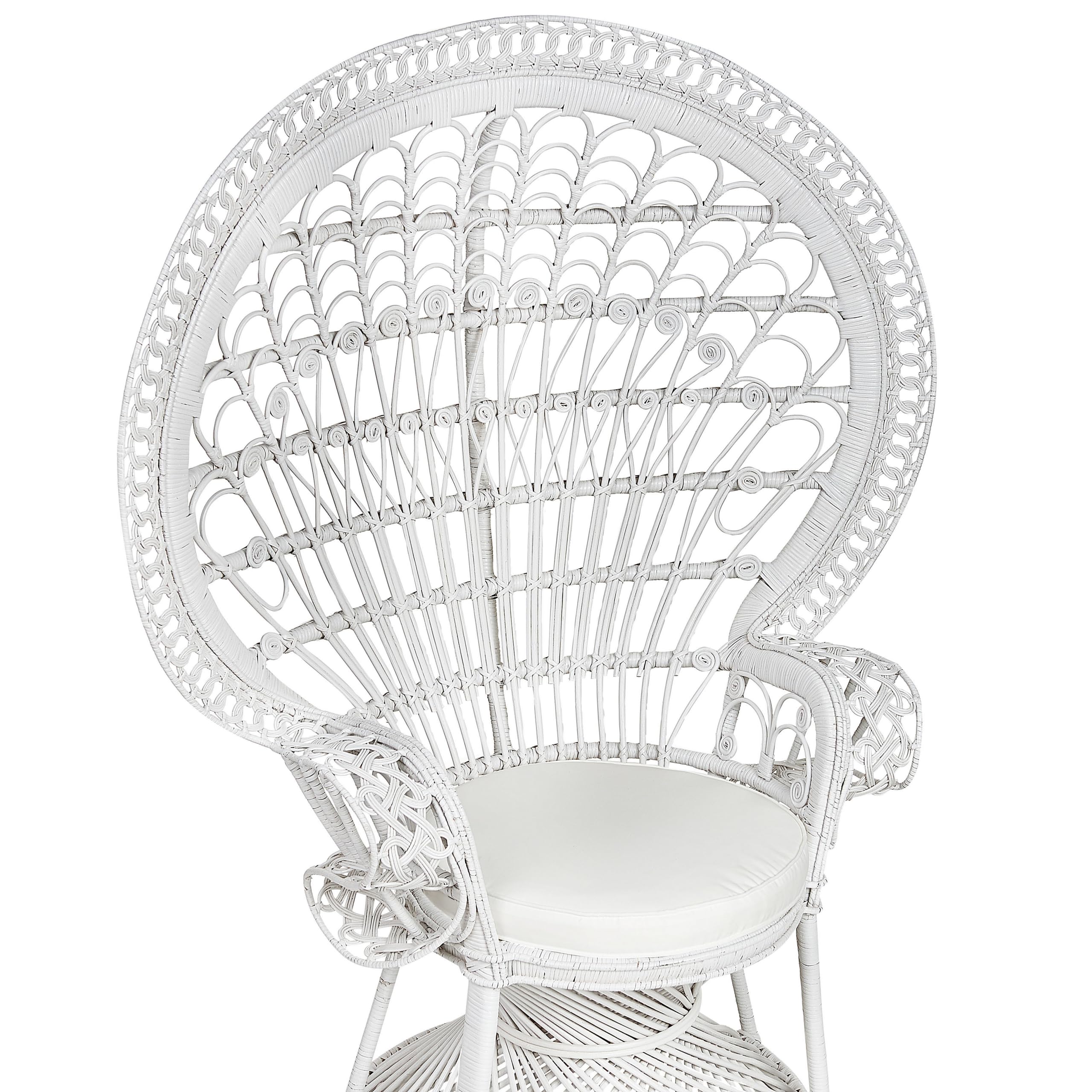 beliani-emmanuelle-pfauensessel-rattan-wei-mit-kissen image 6
