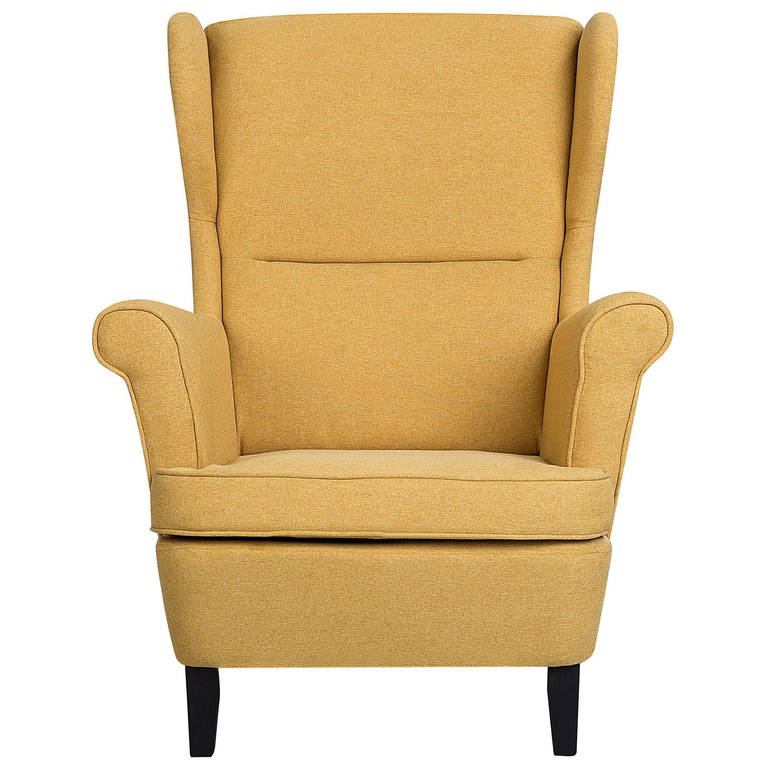 beliani-abson-ohrensessel-stoff-gelb-holzbeine-wingback image 4