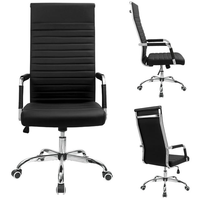 homall-office-chair-b-rostuhl-leder-schwarz-hoch image 4