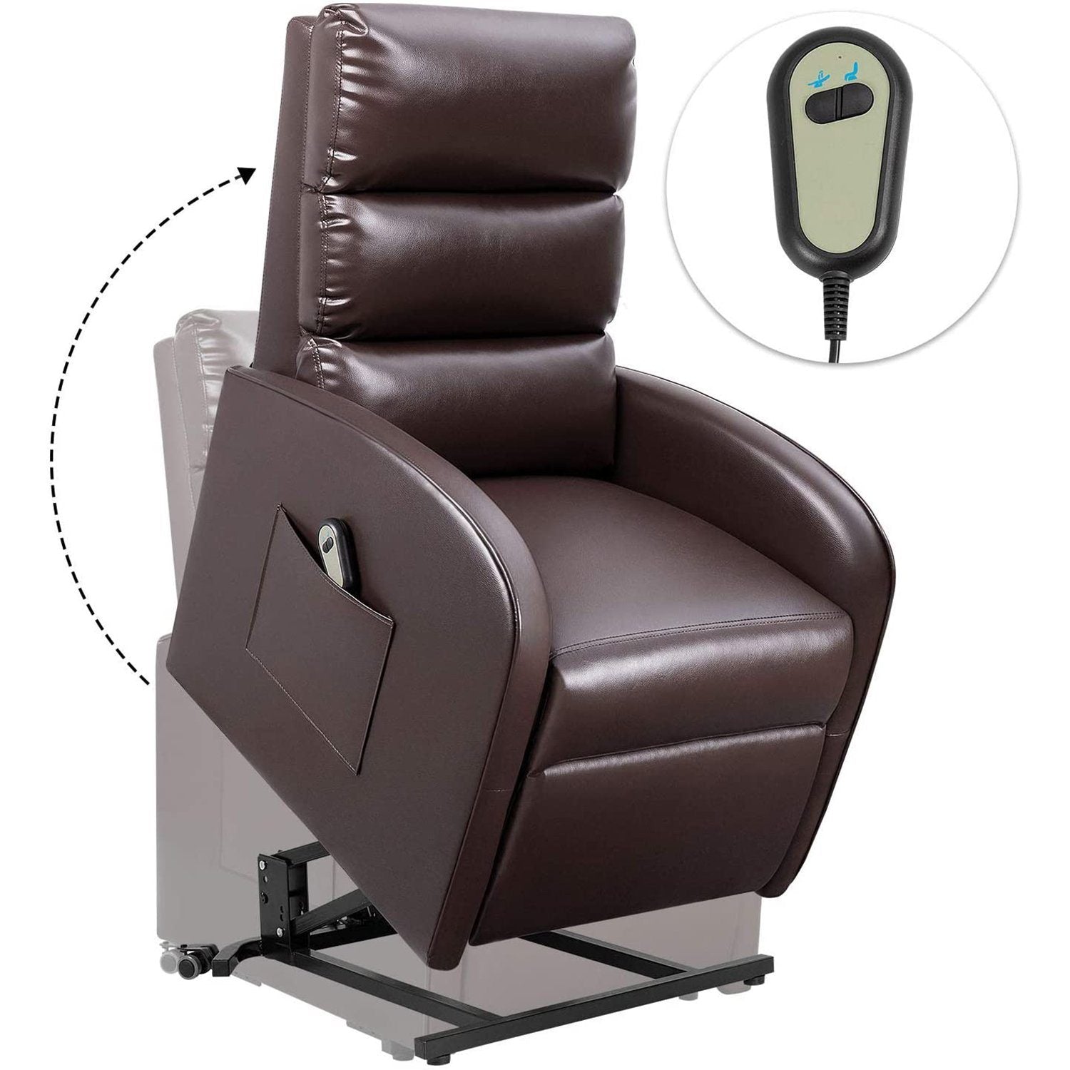 homall-recliner-chair-aufstehsessel-braun-leder-elektrisch image 1