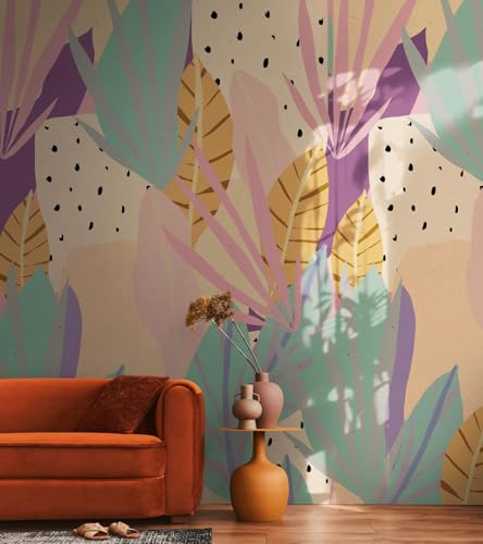 a-s-cr-ation-livingwalls-fototapete-bl-tter-beige-gr-n-xxl image 4