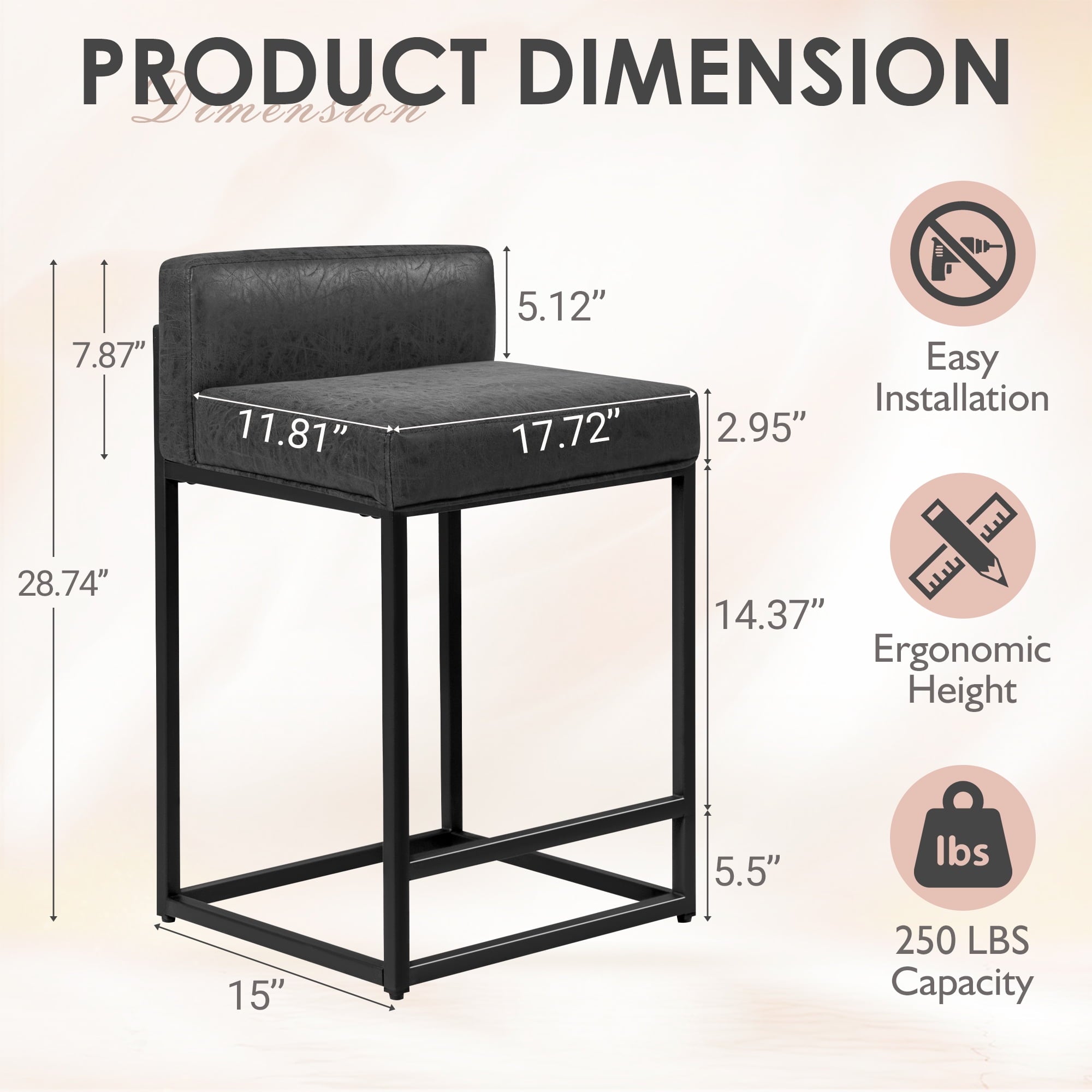 homall-bar-stool-barhocker-2er-set-schwarz-mit-lehne image 7