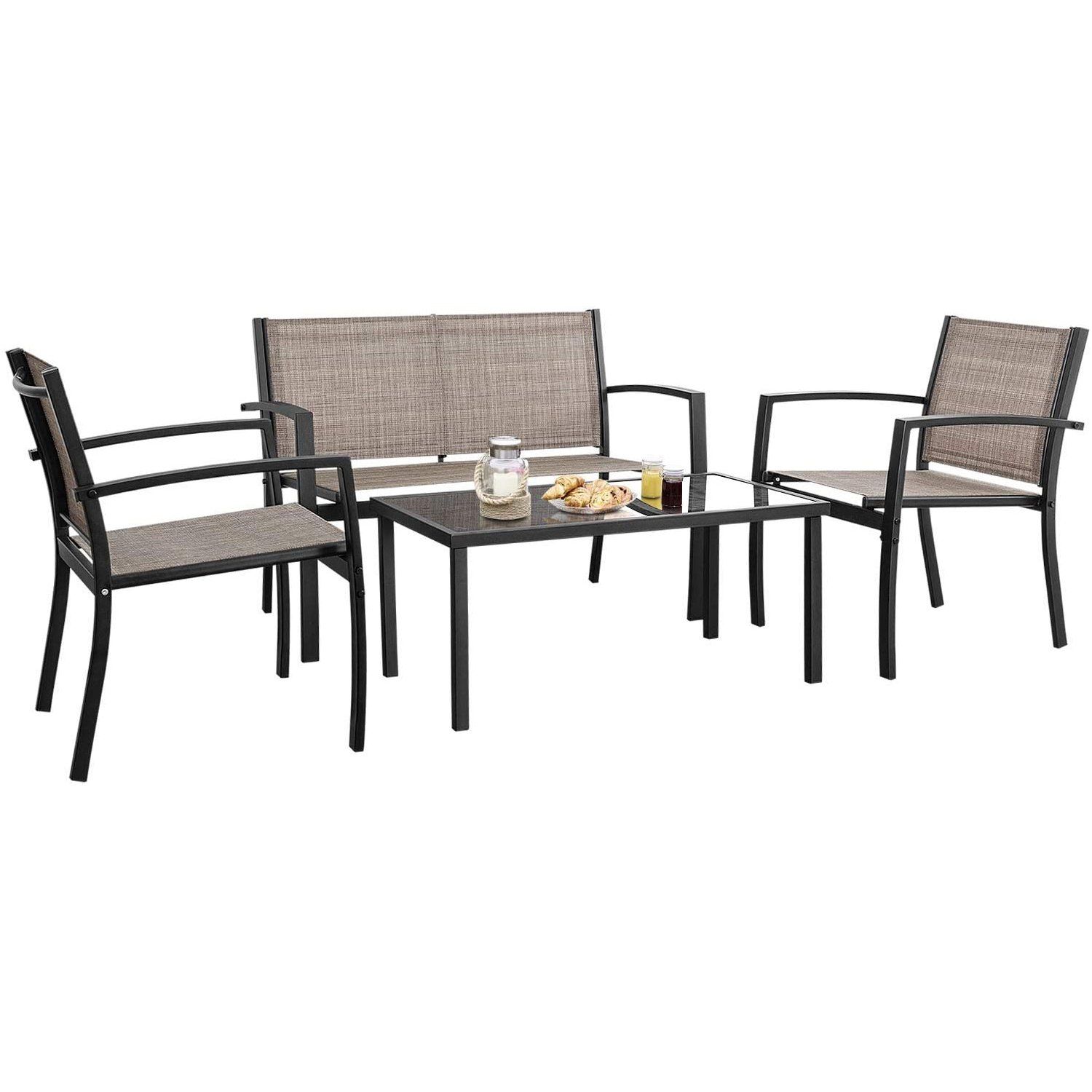 homall-patio-furniture-gartenm-bel-set-schwarz-4-teilig-glas image 1