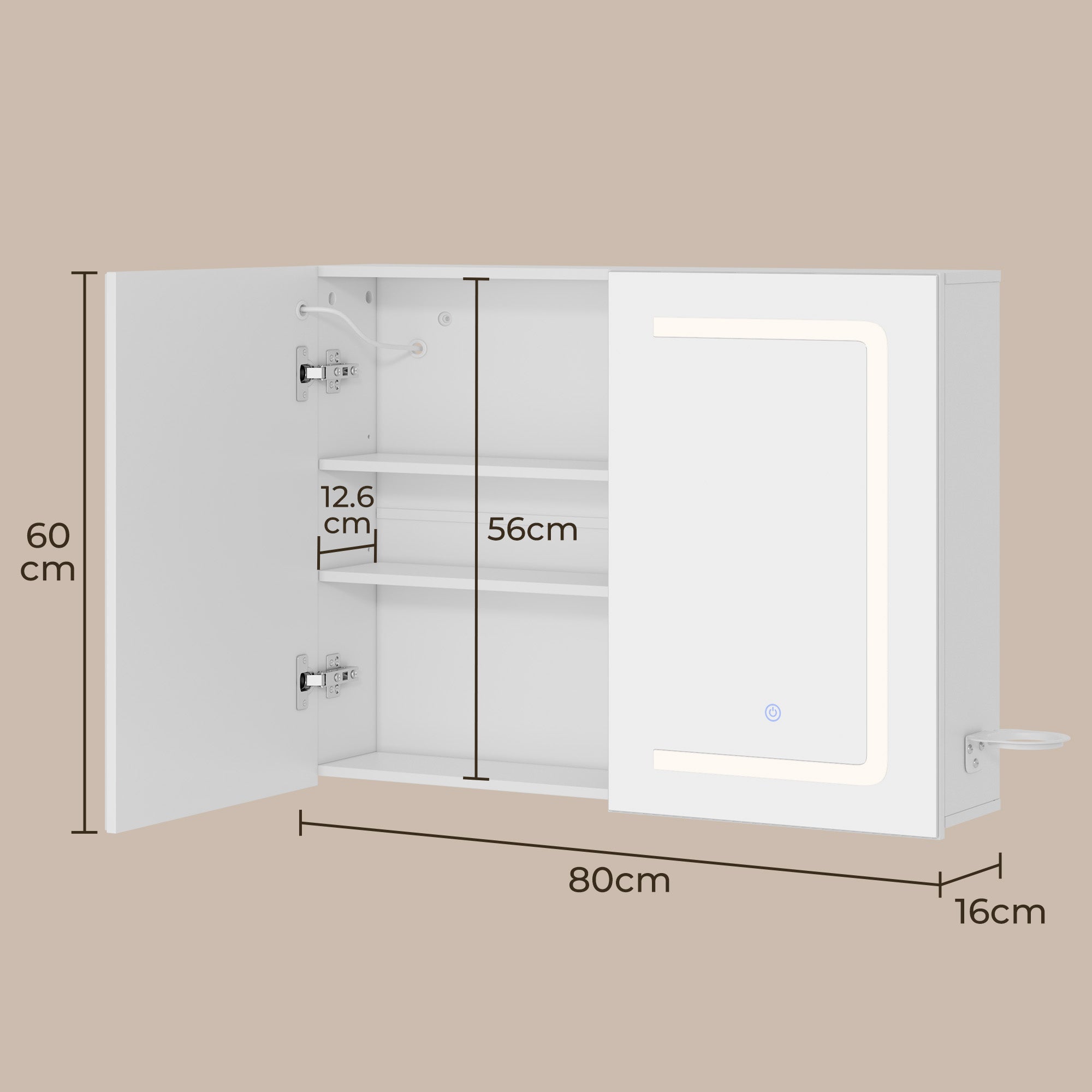 bealife-ap85-spiegelschrank-80-cm-wei-mit-led-3-lichtfarben image 3