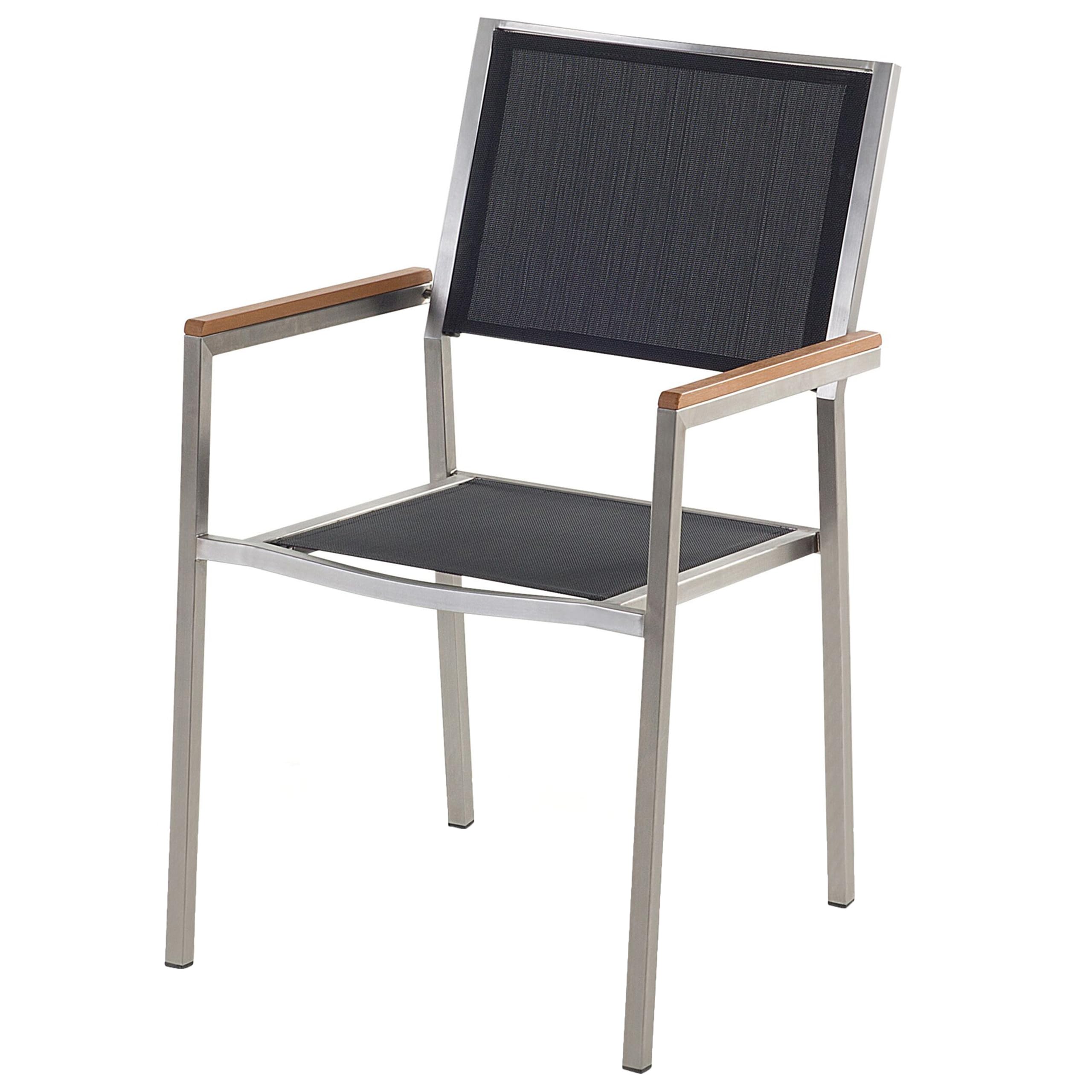 beliani-grosseto-gartenset-glastisch-180-cm-schwarz-6-sitzer image 4