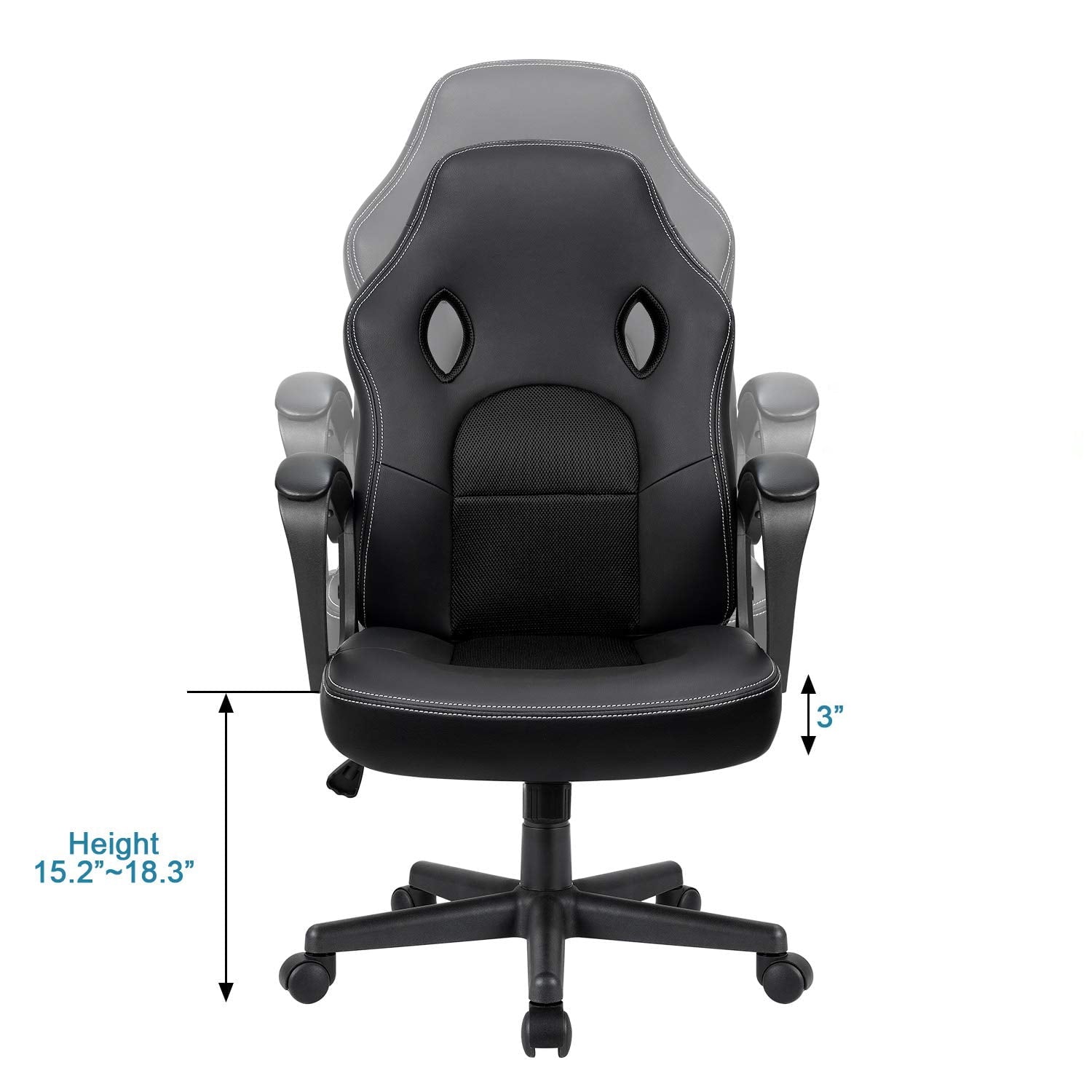 homall-gaming-stuhl-b-rostuhl-kunstleder-schwarz image 7