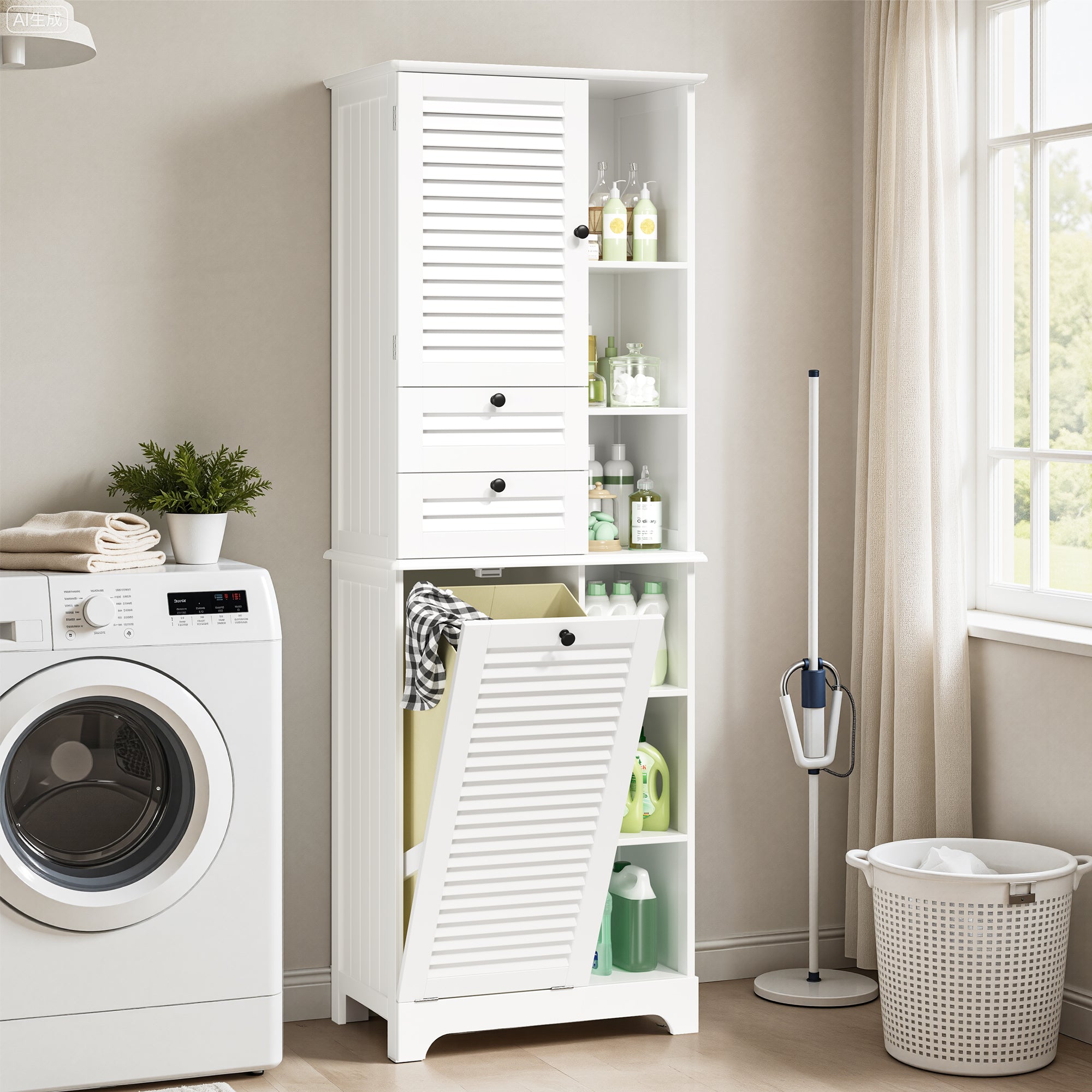 bealife-schr-nke-ap08-w-scheschrank-wei-60x37x170cm-korb image 2