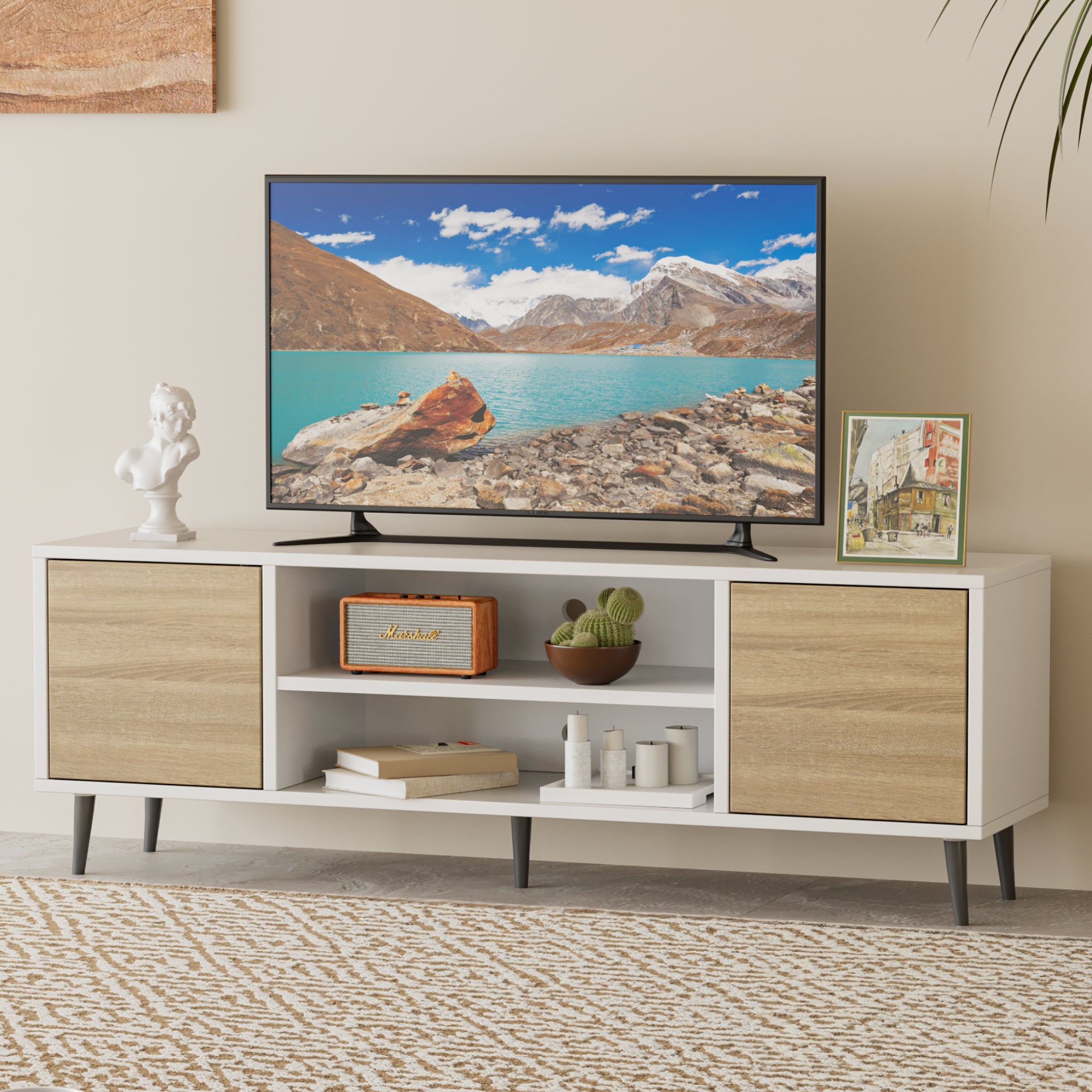 homall-tv-stand-lowboard-165-cm-rustikale-eiche-holz image 3