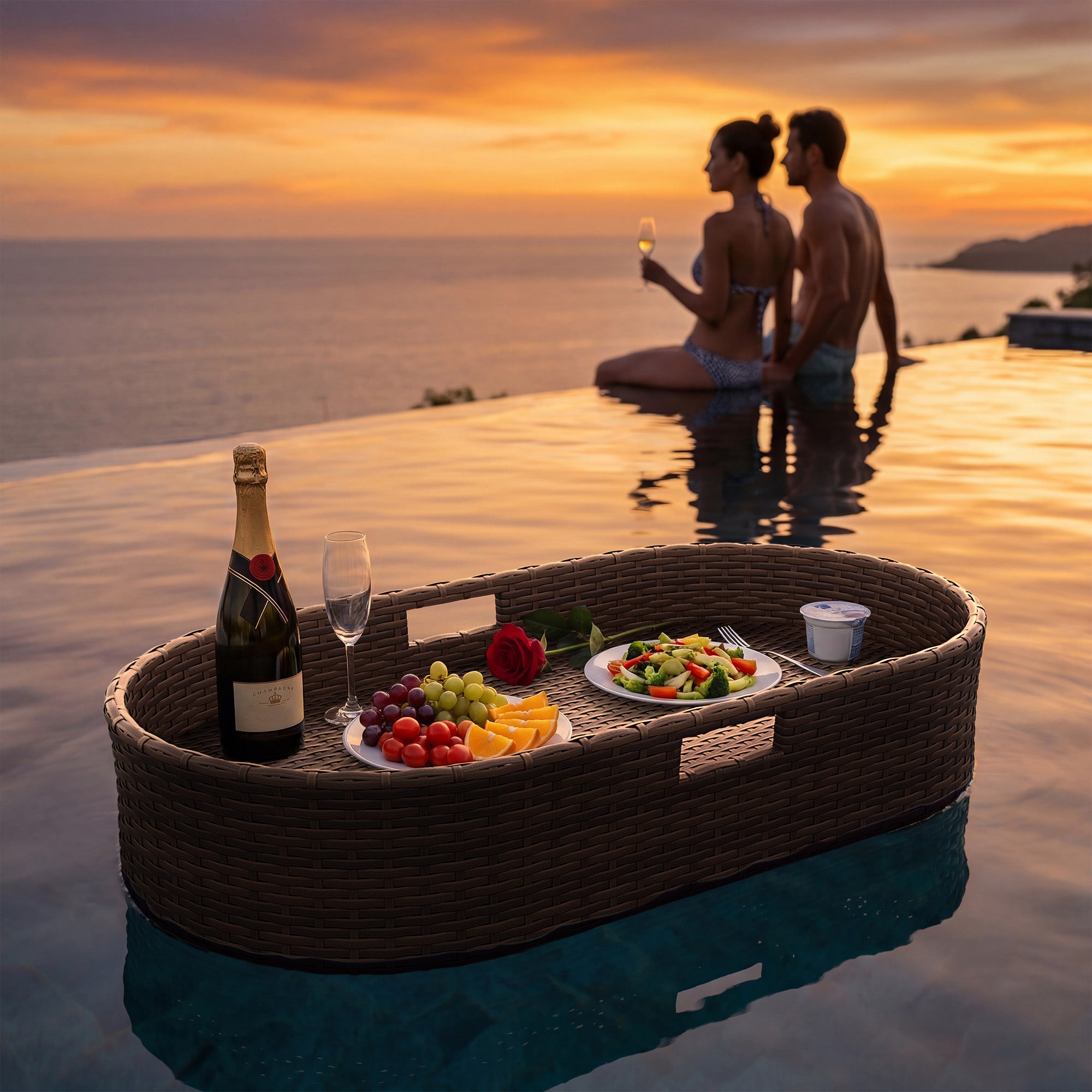 homall-patio-furniture-pool-tablett-rattan-40x30-schwarz image 2
