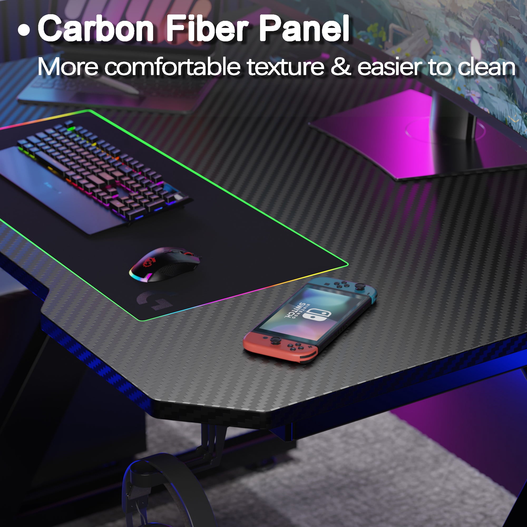 homall-gaming-desk-schreibtisch-44-zoll-schwarz-carbon-z-form image 4