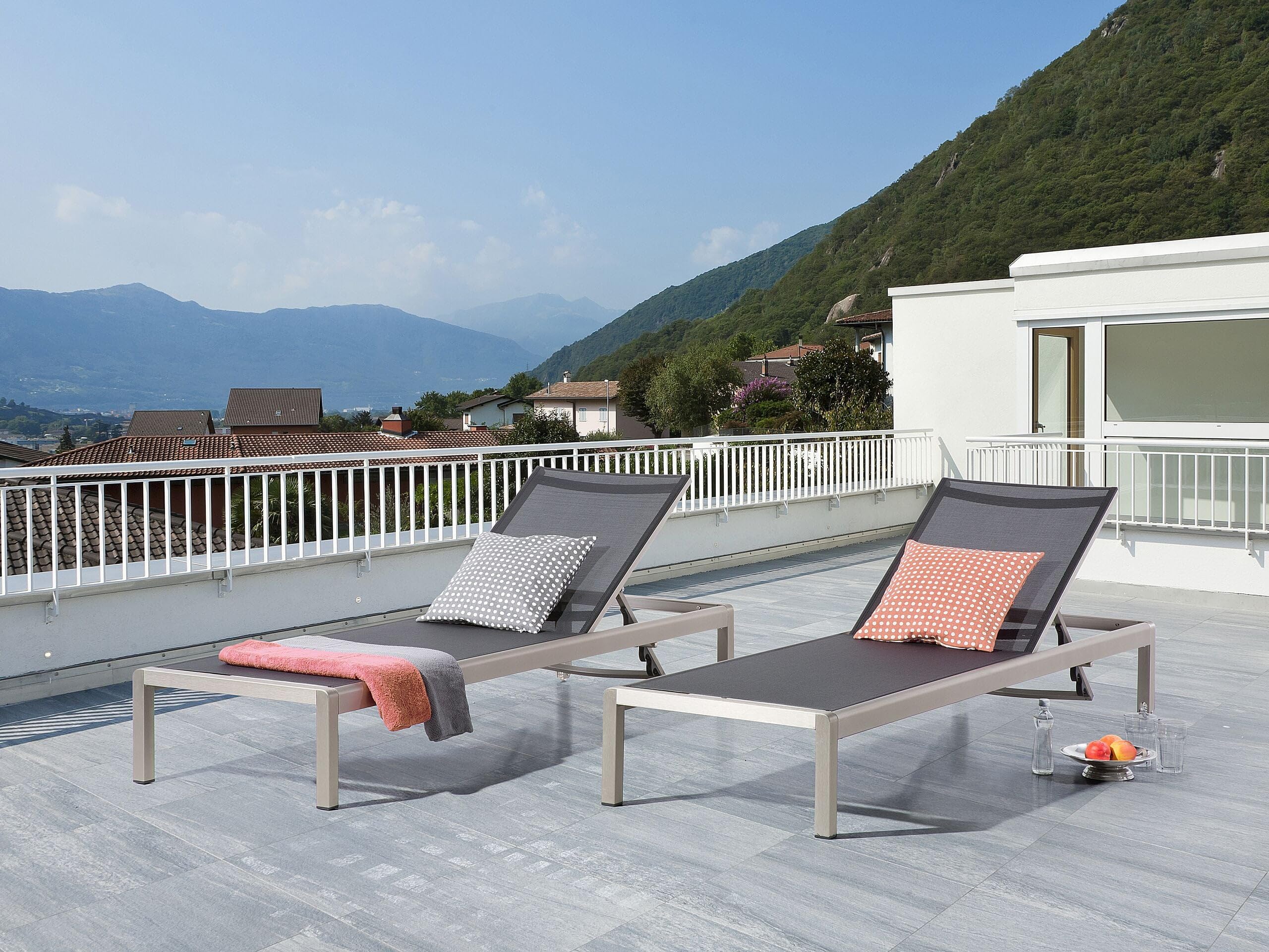 beliani-fossato-gartenliege-schwarz-mesh-aluminium image 2