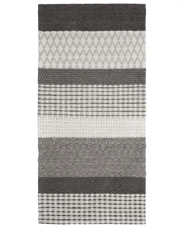 beliani-akkaya-teppich-80-x-150-cm-grau-streifen image 1