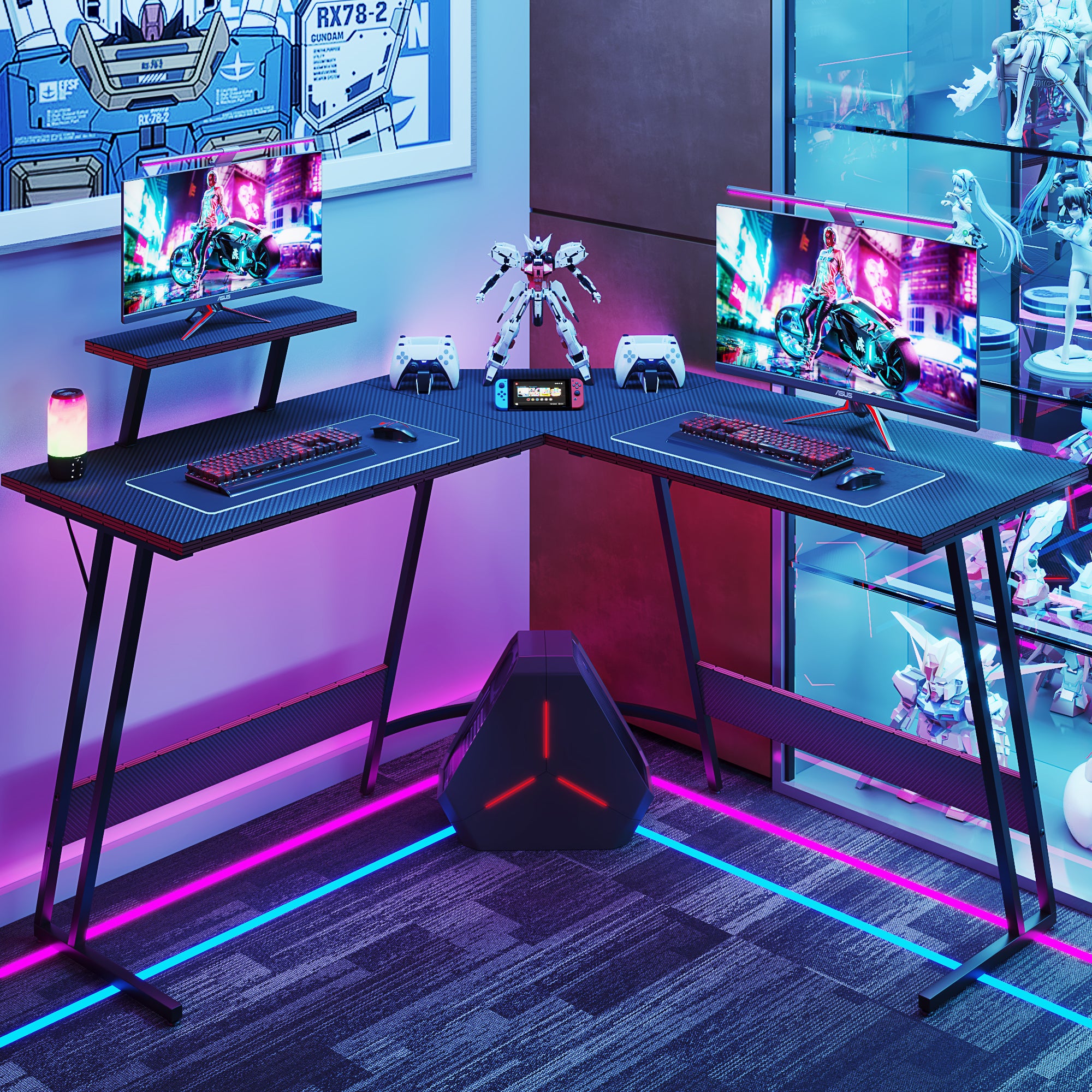 homall-gaming-desk-eckschreibtisch-l-form-schwarz-120cm image 6