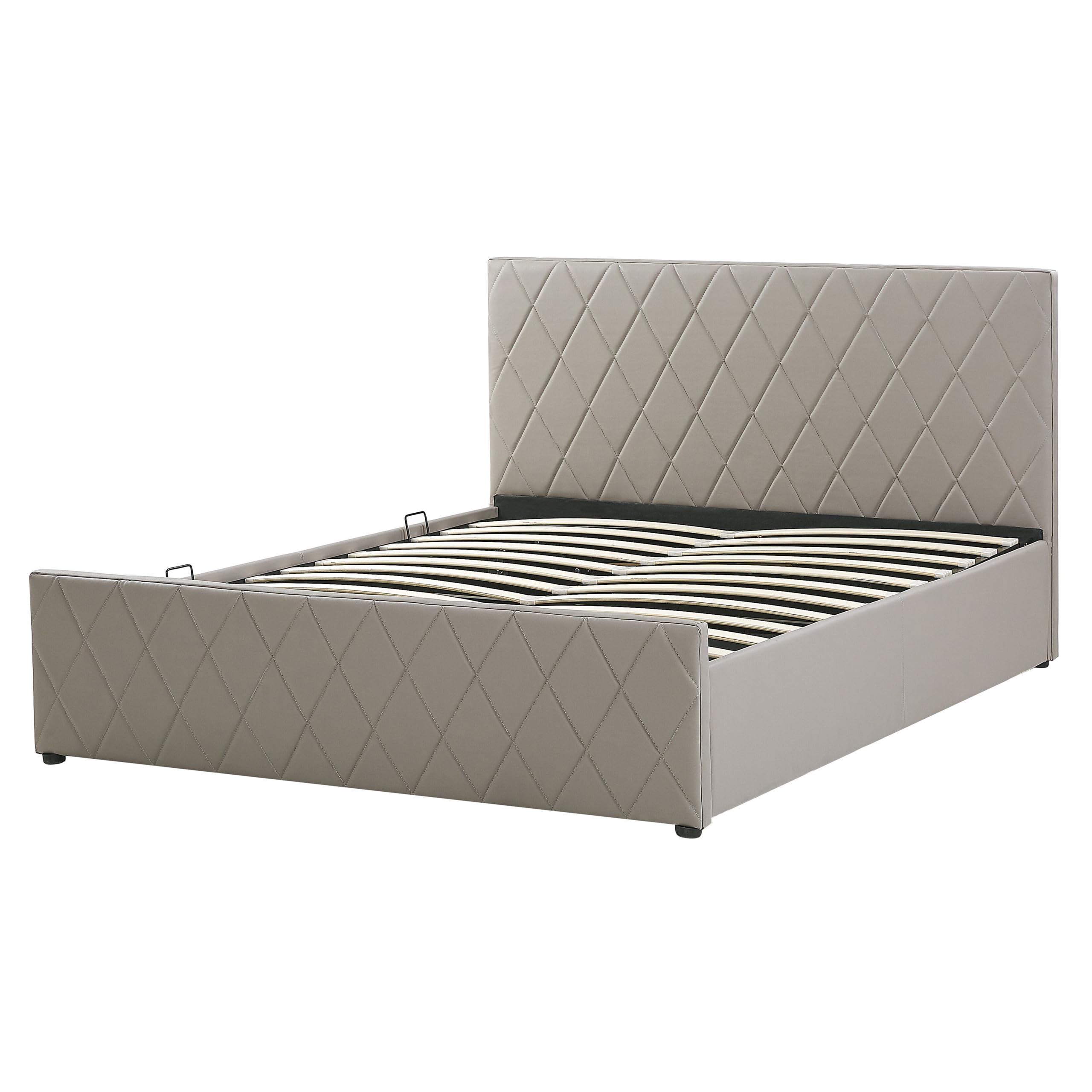beliani-rochefort-doppelbett-160x200-bettkasten-grau-kunstleder image 4