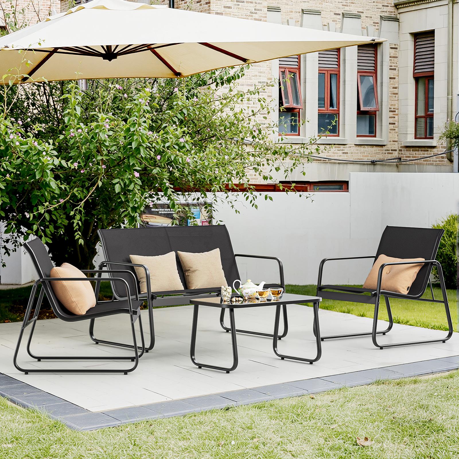 bealife-wr250-gartenm-bel-set-schwarz-4-teilig-rattan-glas image 8