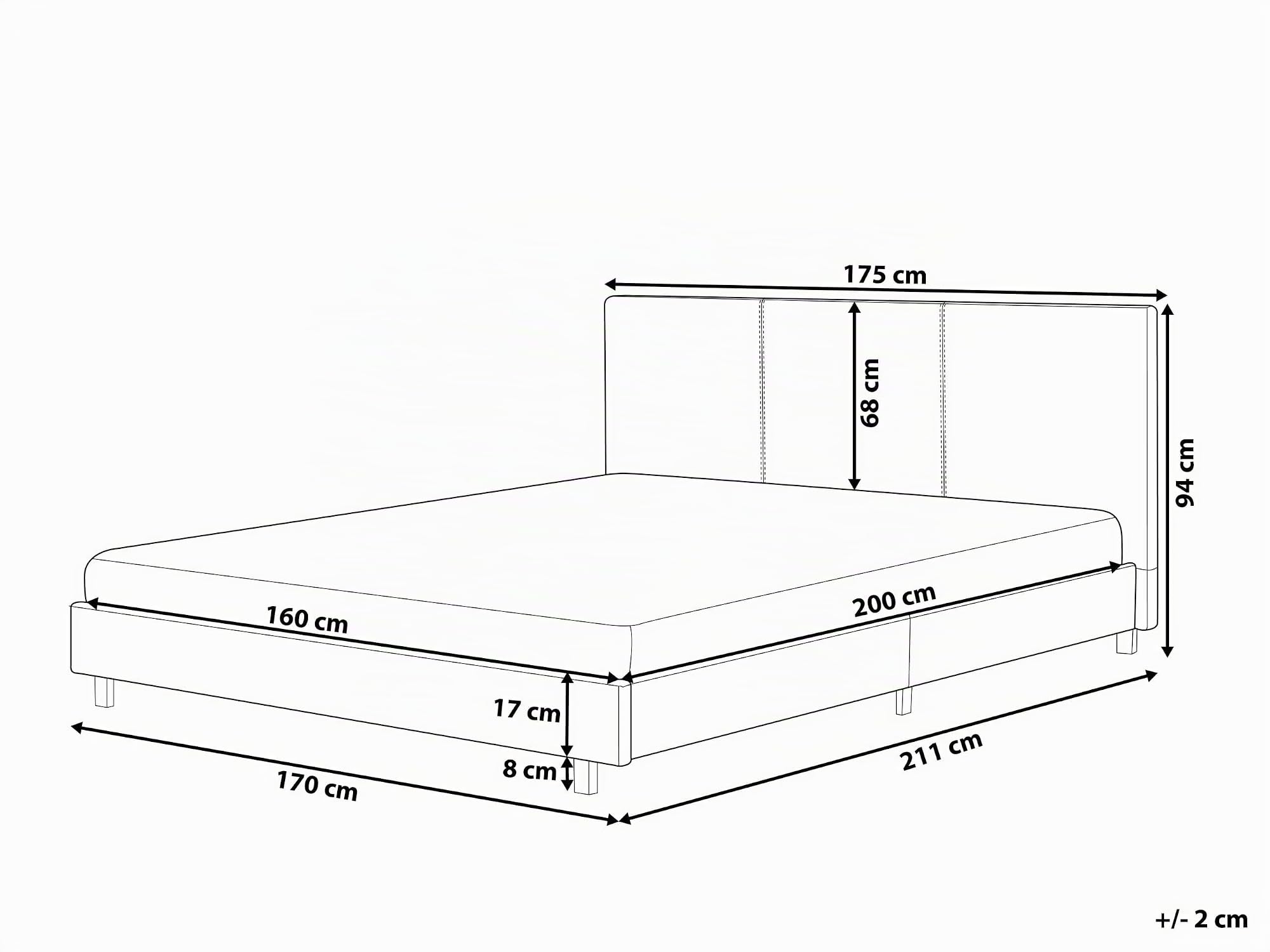 beliani-albi-polsterbett-160x200-beige-stoff-mit-lattenrost image 3