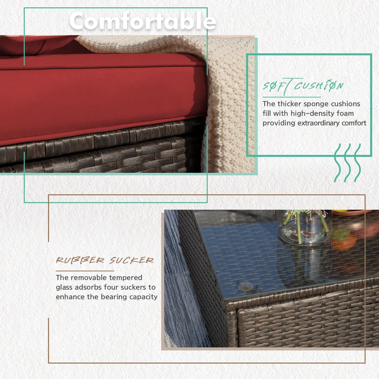 homall-patio-furniture-rattan-lounge-set-garten-6-teilig-rot image 2