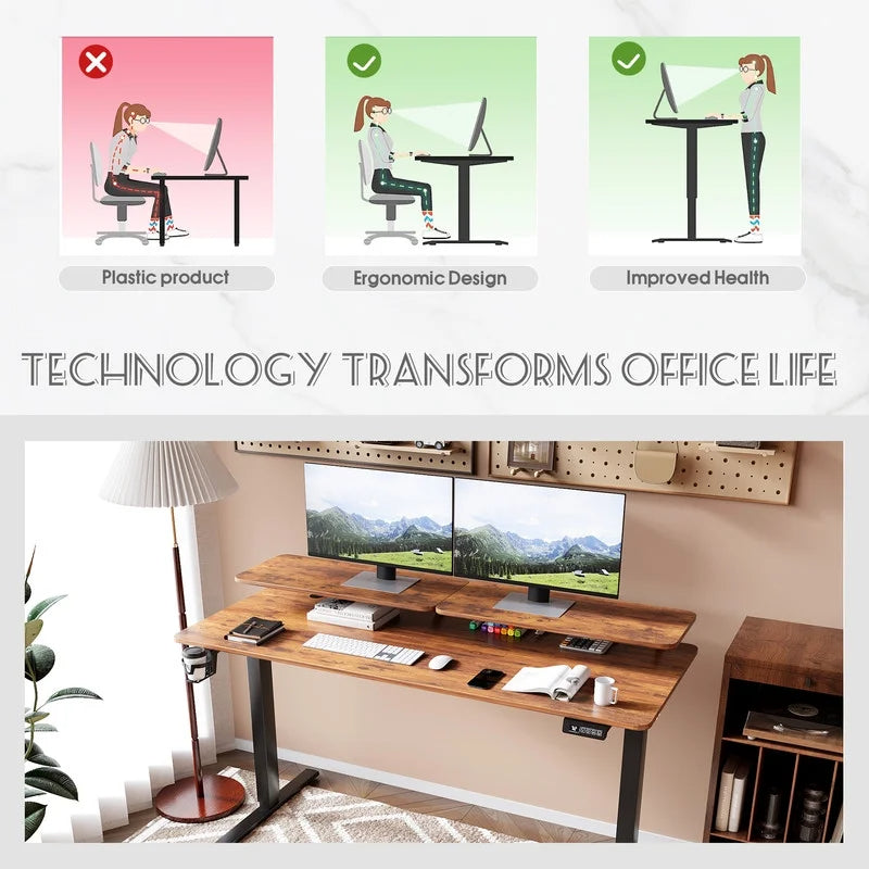 homall-standing-desk-schreibtisch-schwarz-160-cm-elektrisch-2 image 4