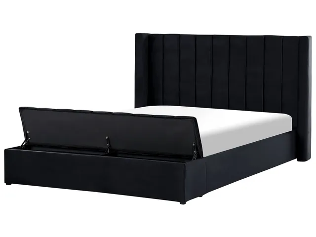 beliani-noyers-samtbett-180-x-200-schwarz-mit-stauraum image 1