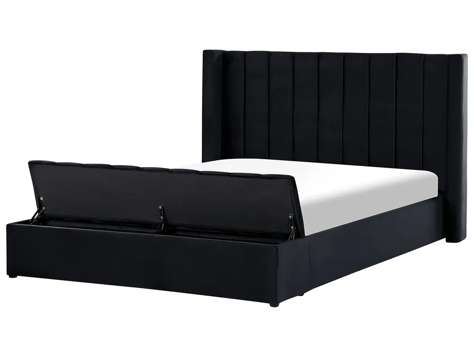 beliani-noyers-samtbett-180-x-200-schwarz-mit-stauraum image 1