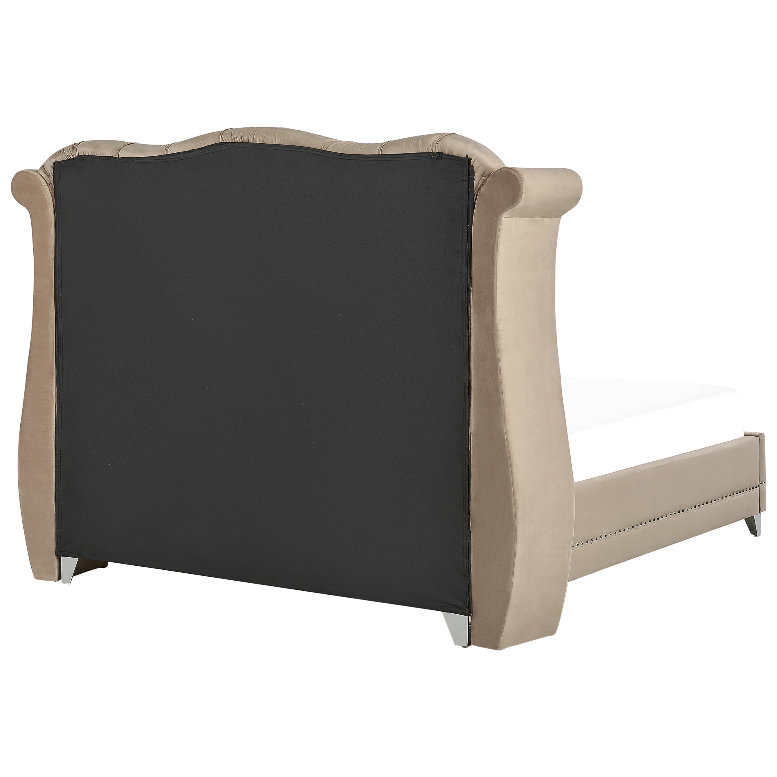 beliani-ayette-bett-180x200-cm-samt-taupe-chesterfield image 6
