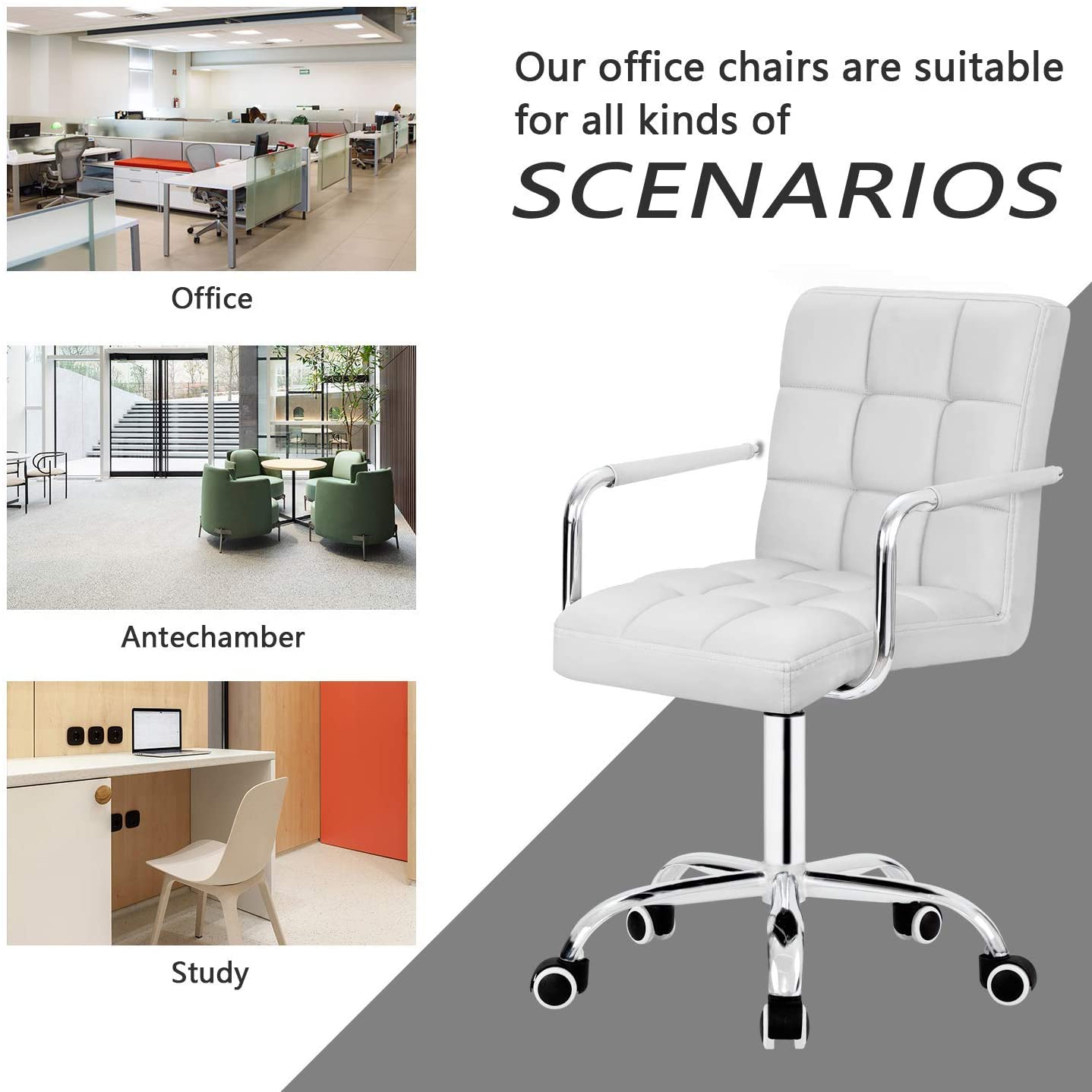 homall-office-leather-chair-b-rostuhl-schwarz image 4