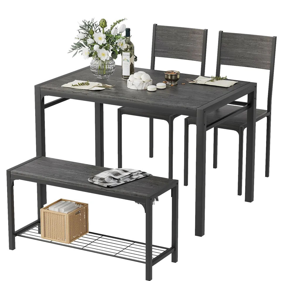 homall-patio-furniture-essgruppe-grau-4-teilig-mit-bank image 1