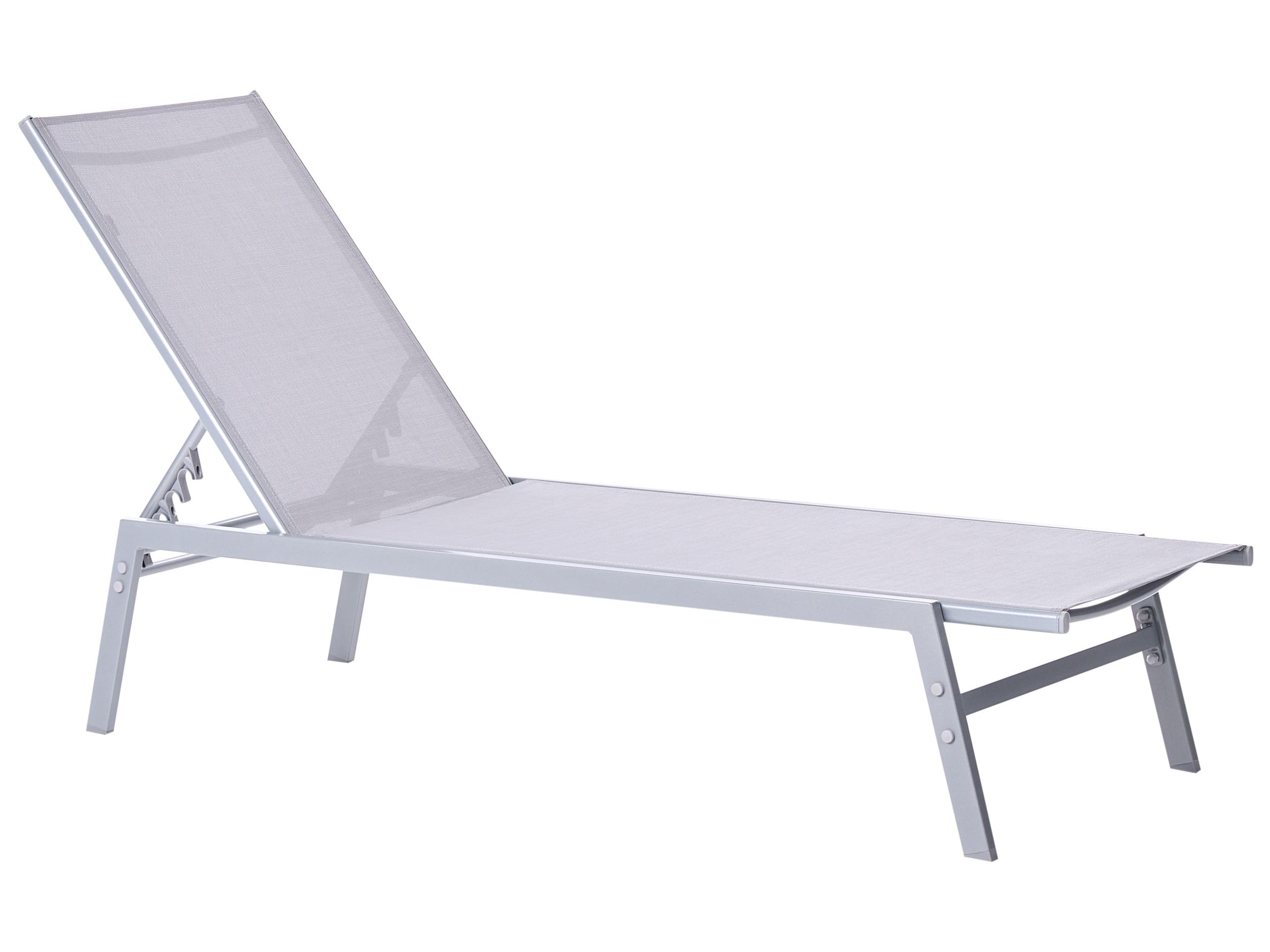 beliani-noli-gartenliege-stahl-mesh-grau-verstellbar-160-kg image 1