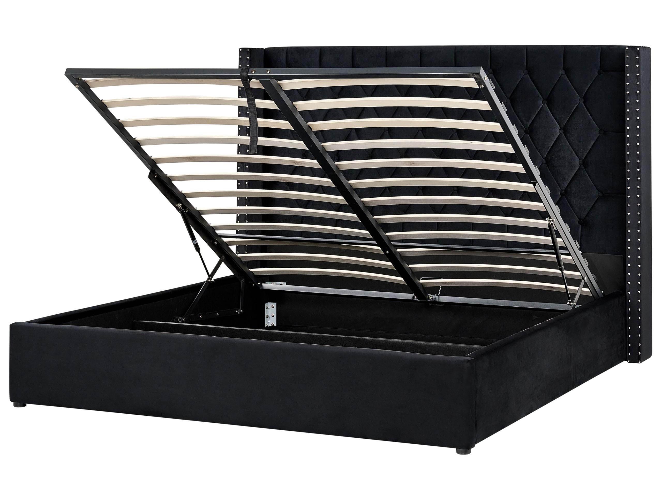 beliani-lubbon-polsterbett-180x200-samt-schwarz-bettkasten image 1