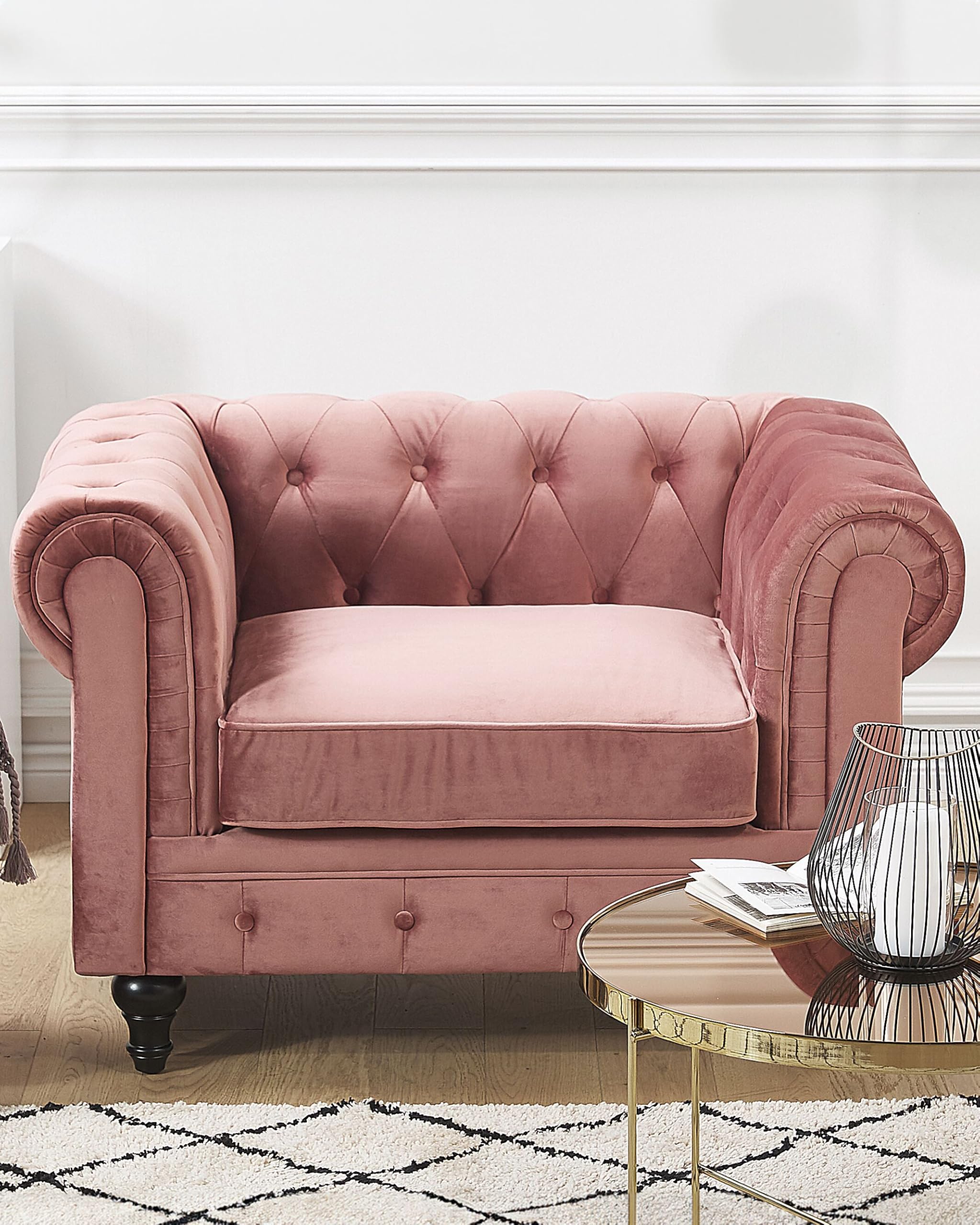 beliani-chesterfield-sessel-samt-rosa-englisch image 2