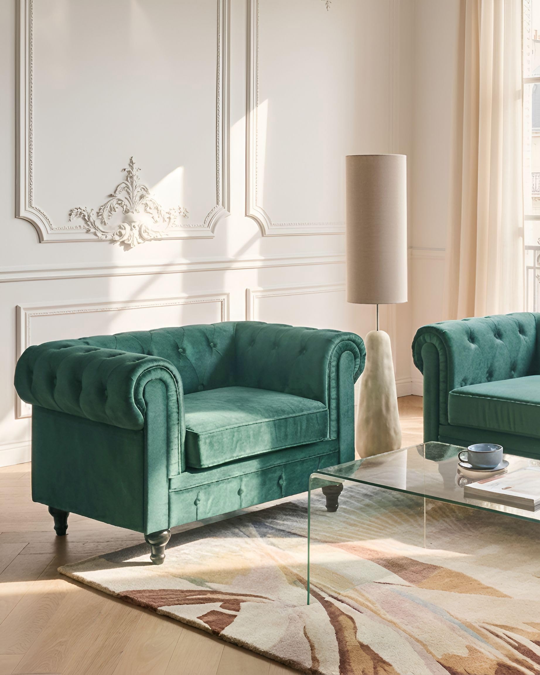 beliani-chesterfield-sessel-samt-gr-n-englisch image 2