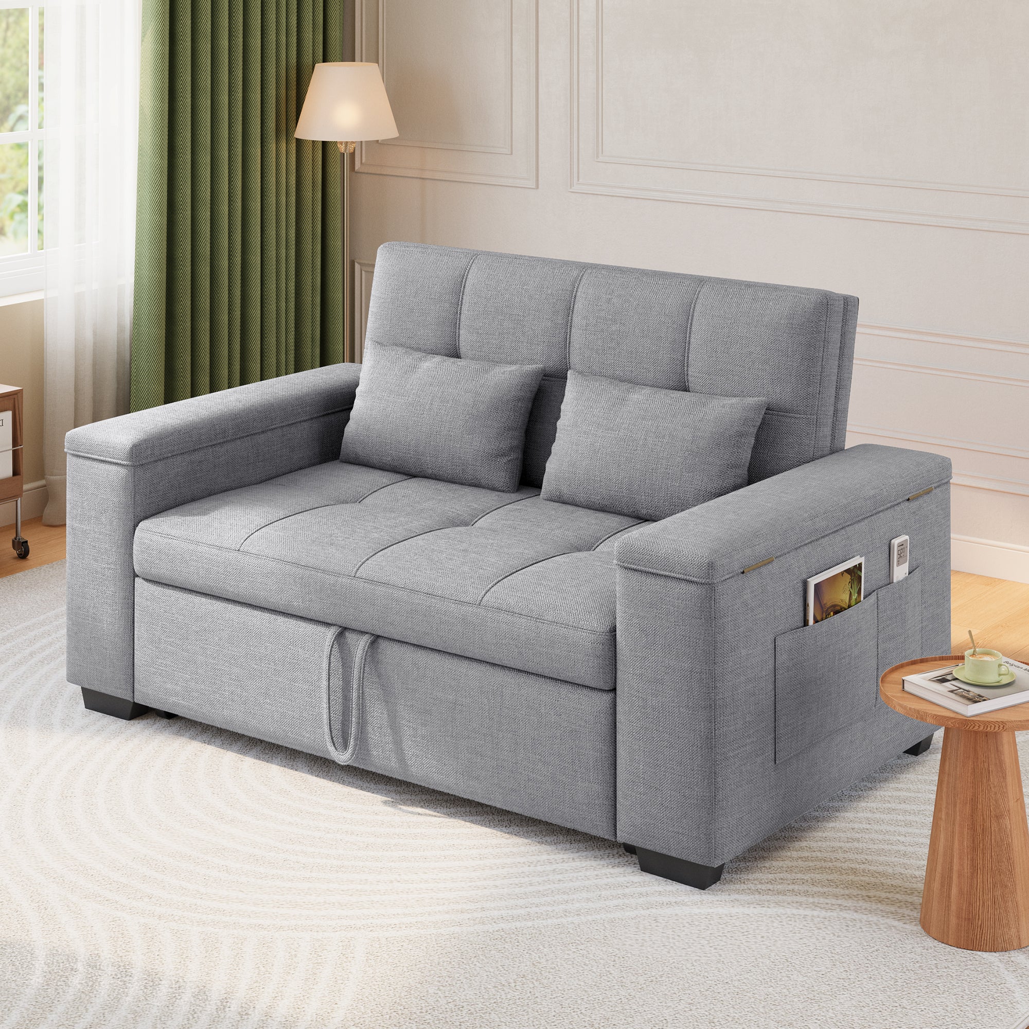 bealife-ar27-schlafsofa-3-in-1-grau-157-cm-mit-liegefunktion image 2