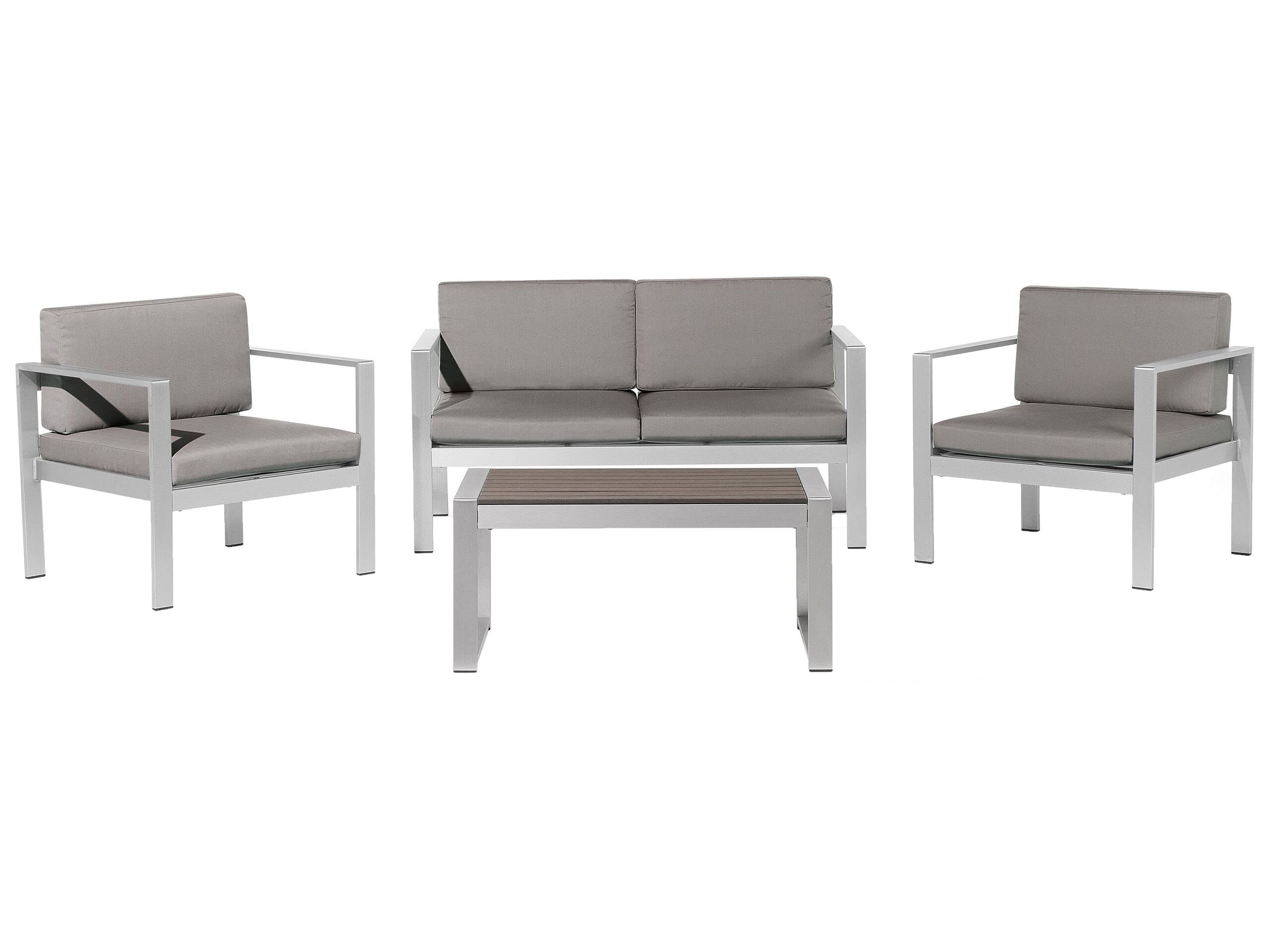 beliani-salerno-gartenset-aluminium-dunkelgrau-4-teilig image 1