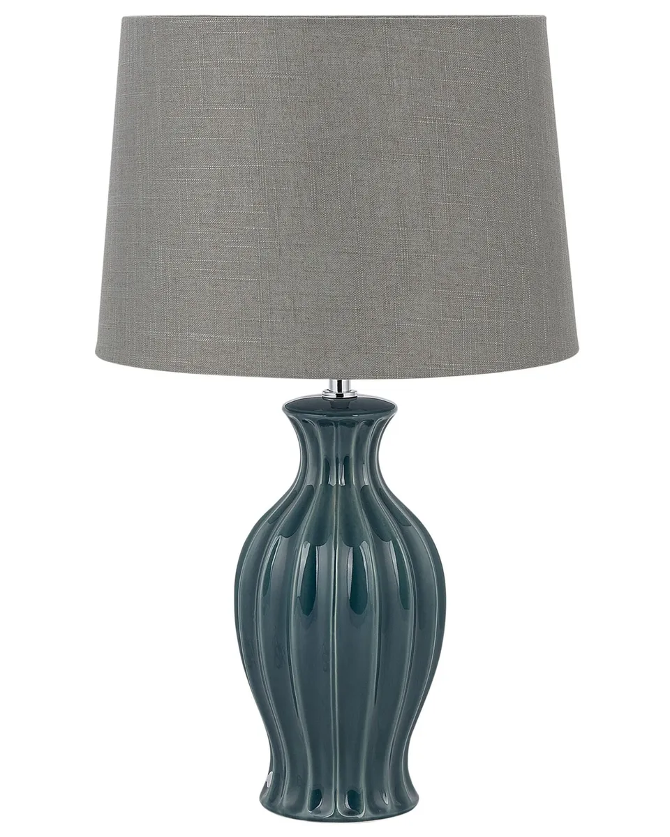beliani-samina-tischlampe-keramik-dunkelgr-n-taupe-59cm image 1
