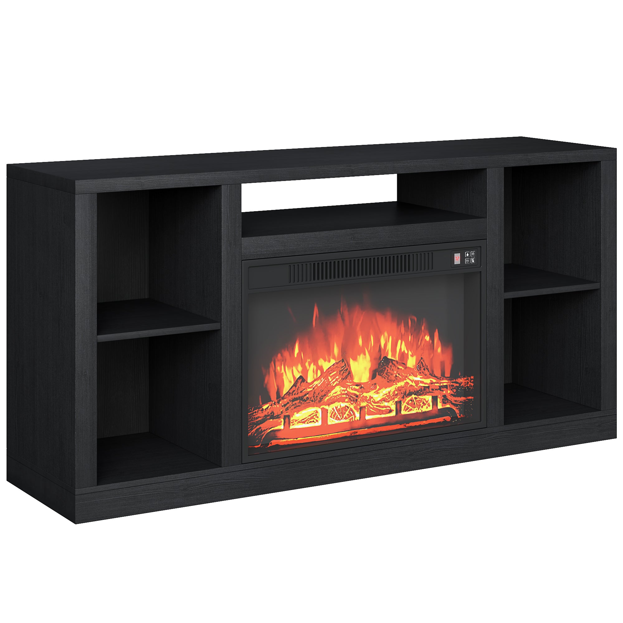 homall-tv-stand-58-zoll-mit-elektrokamin-schwarz image 2