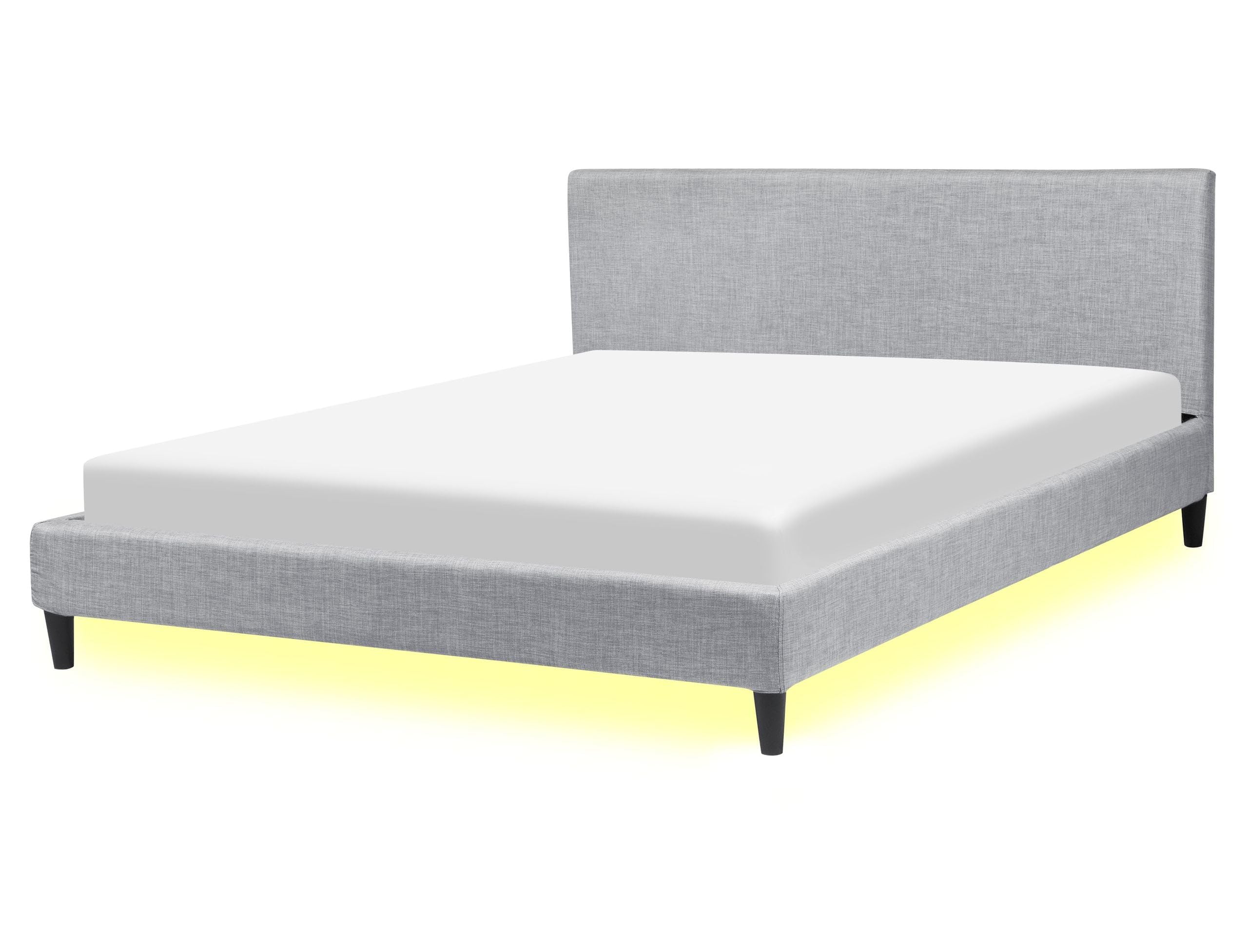 beliani-fitou-doppelbett-160x200-hellgrau-led image 1