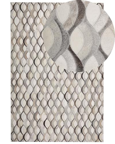 beliani-kirca-leder-teppich-160x230-cm-braun-beige-patchwork image 6