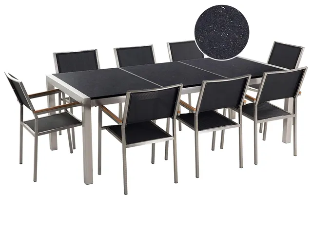 beliani-gartenset-tisch-220-cm-schwarz-3-platten-6-st-hle image 1