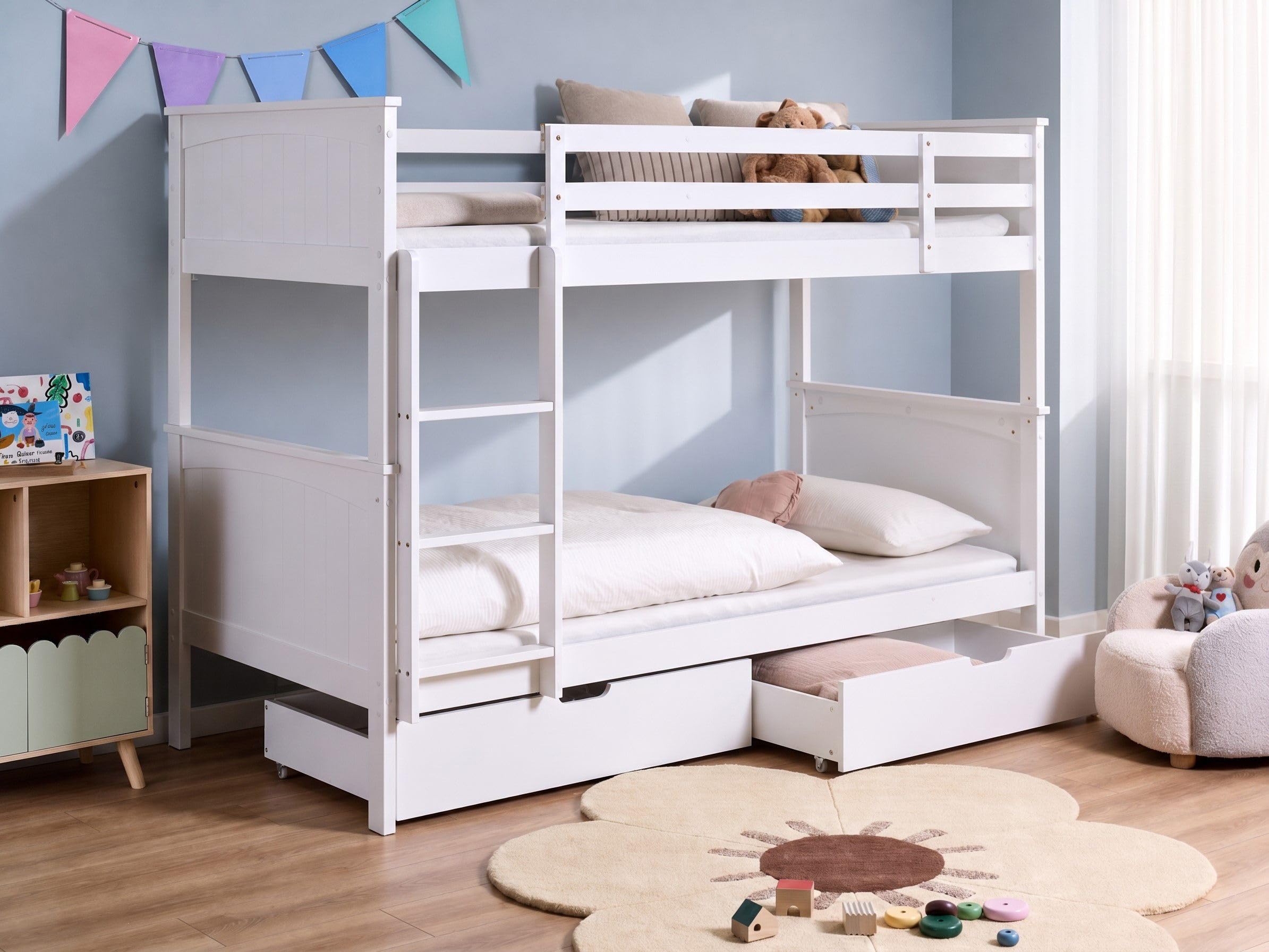 beliani-albon-hochbett-90x200-wei-mit-bettkasten-kiefer image 2