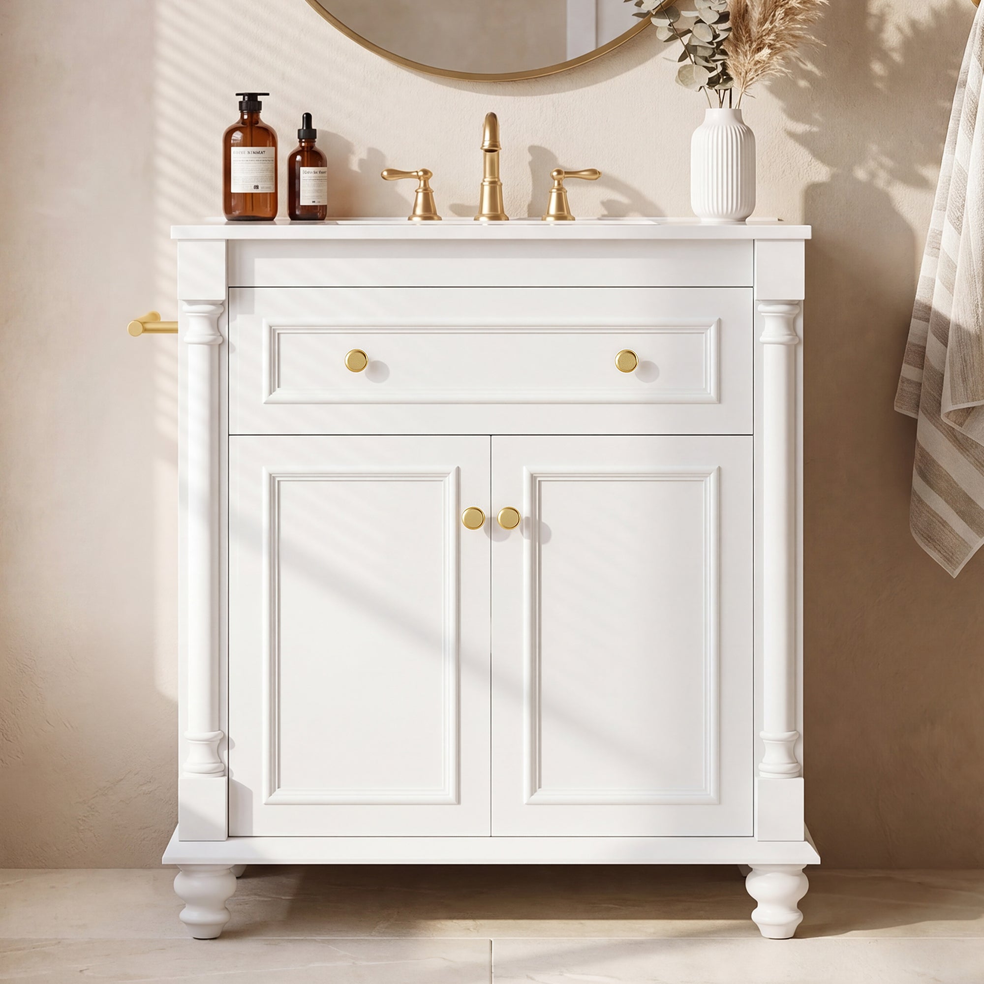 homall-waschtisch-30-zoll-weiss-mit-keramikbecken image 2