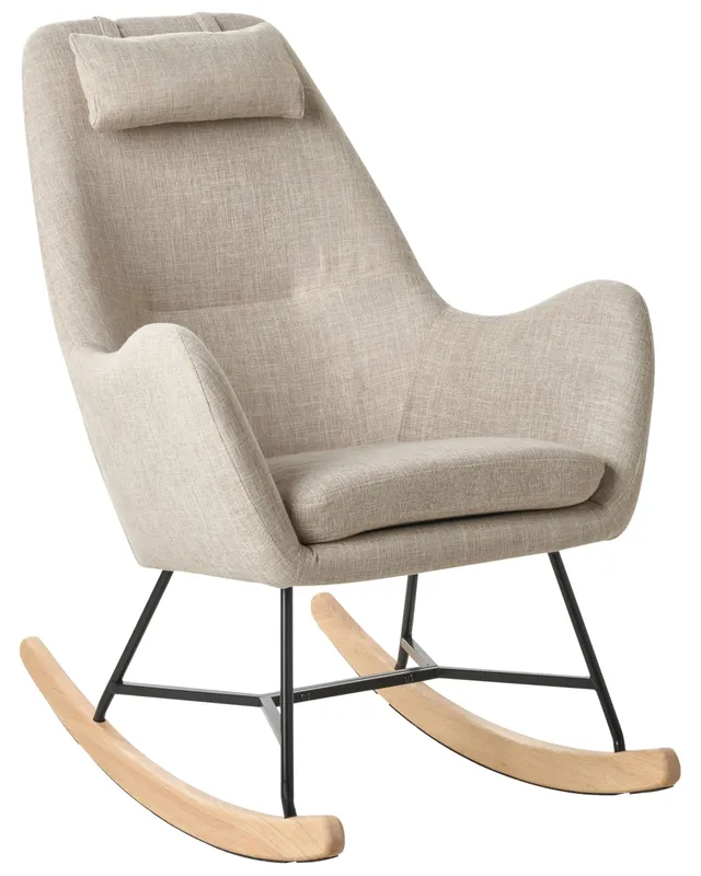 beliani-arrie-schaukelsessel-stoff-hellbeige-mit-kopfst-tze image 1
