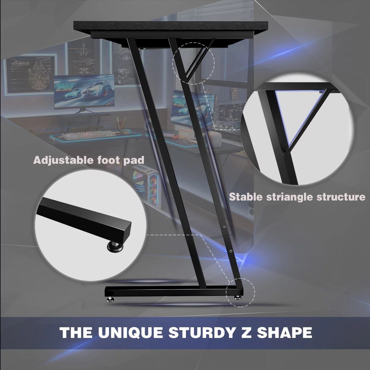 homall-gaming-desk-l-form-eckschreibtisch-schwarz-51-zoll image 1