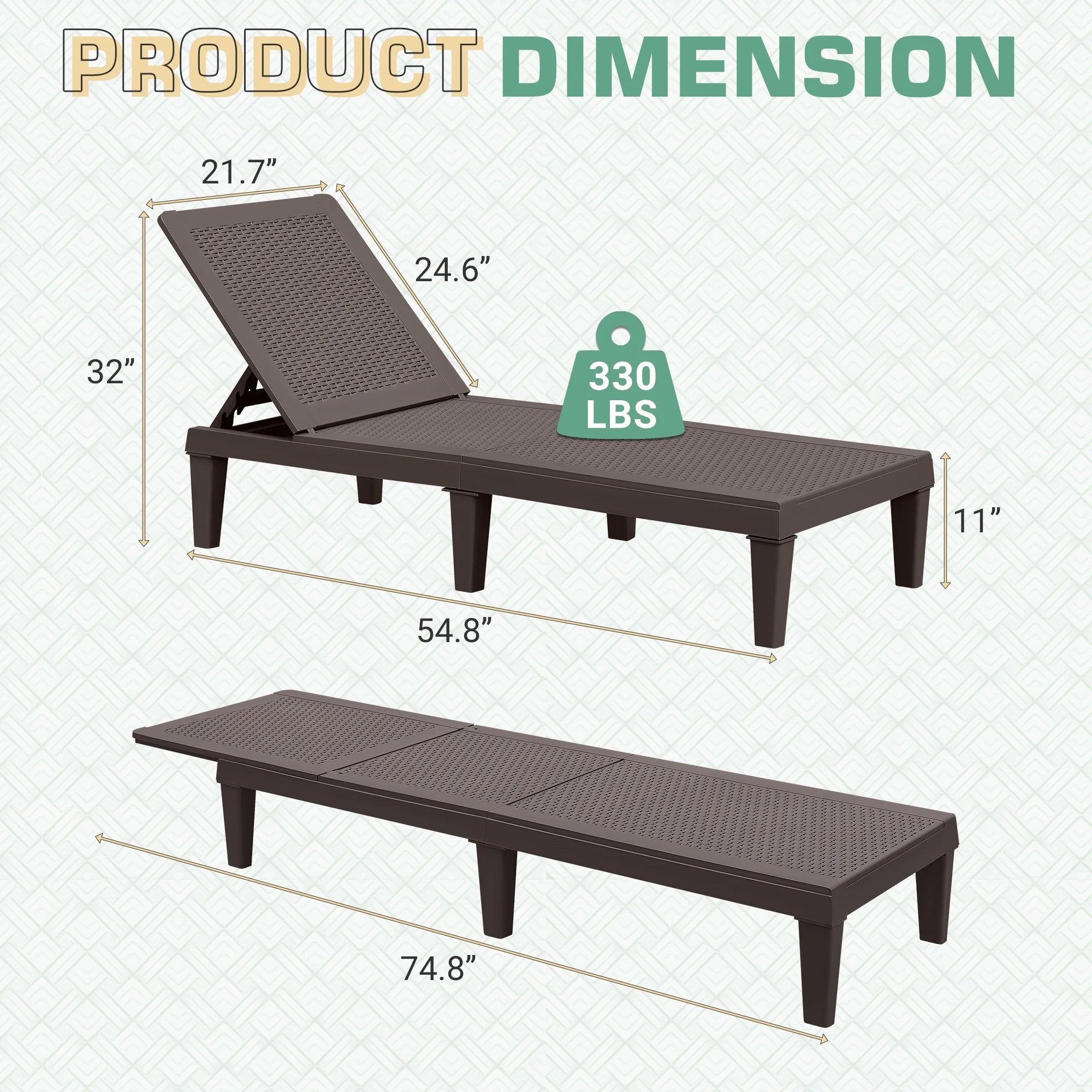 homall-patio-furniture-sonnenliege-schwarz-2er-set-verstellbar image 6
